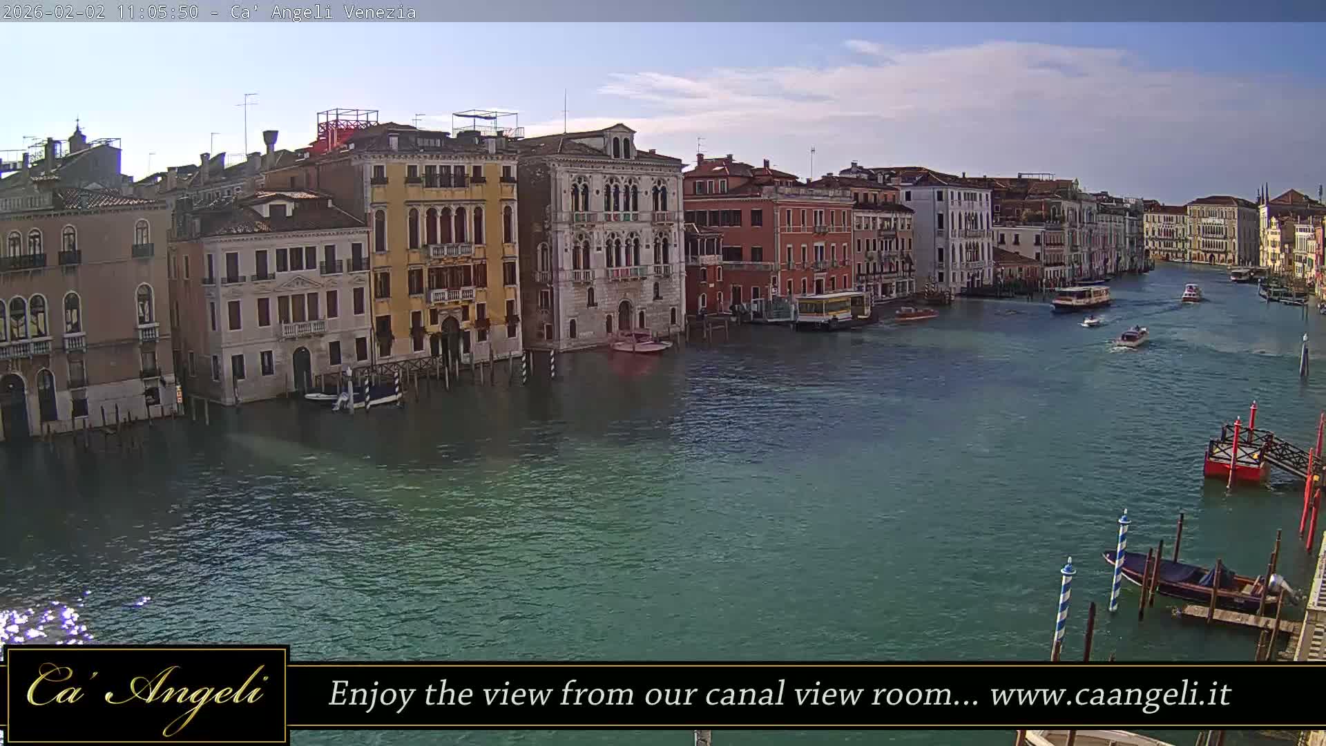 Grand Canal in Venezia Panaromic Live Cam - Venice, Veneto, Italy