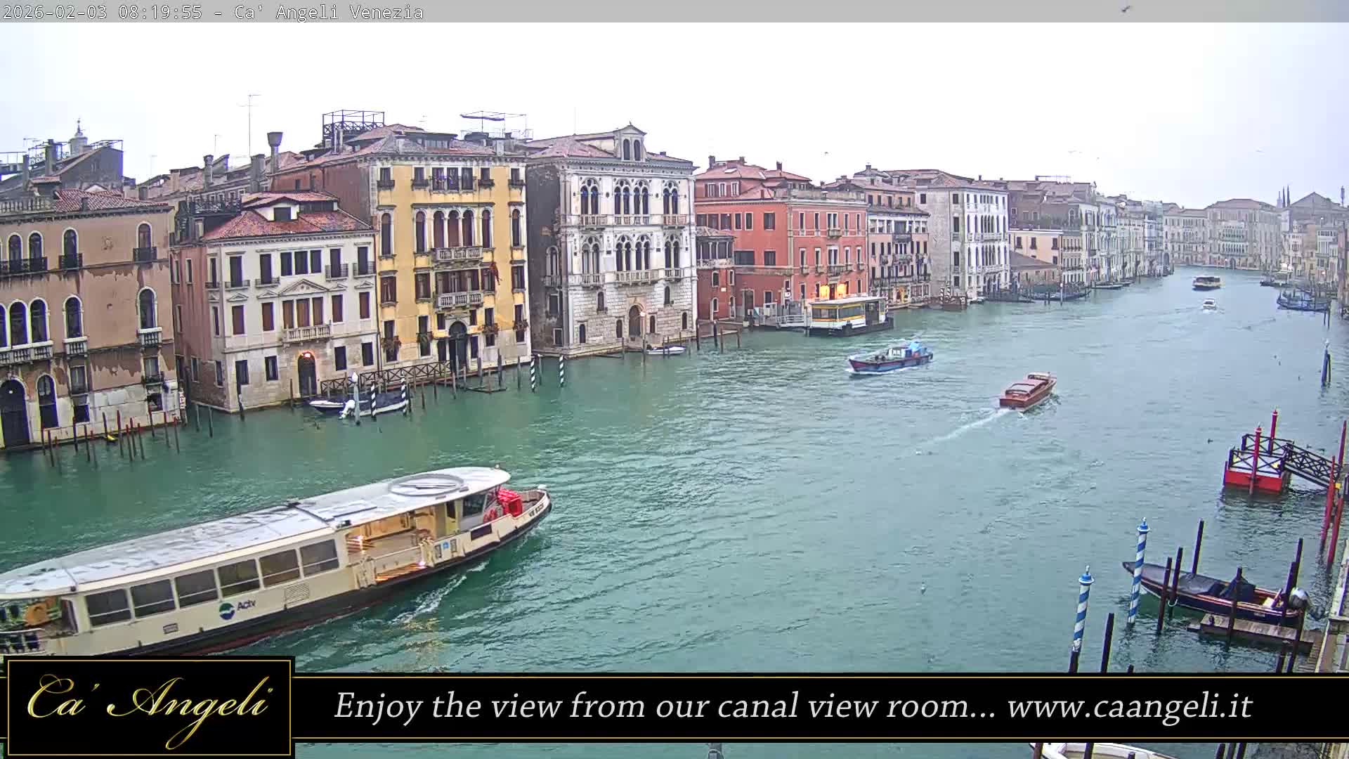Grand Canal in Venezia Panaromic Live Cam - Venice, Veneto, Italy