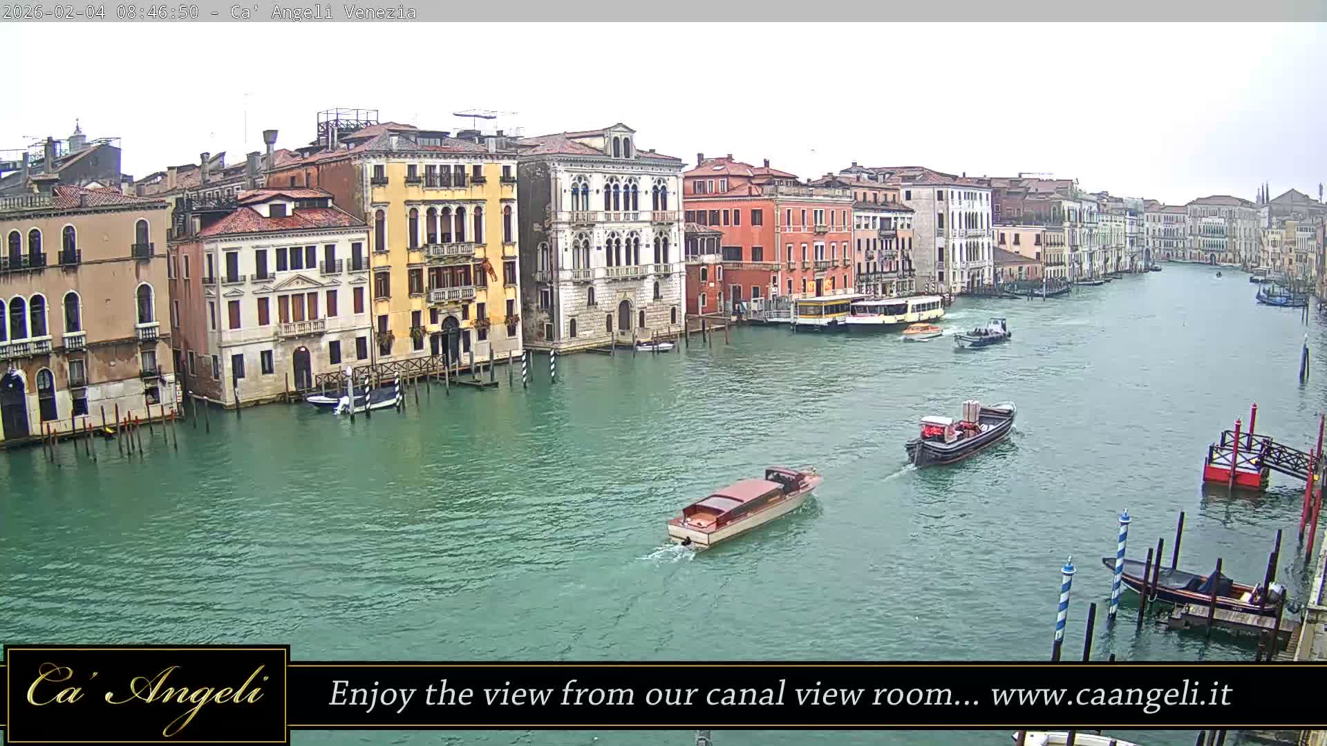 Grand Canal in Venezia Panaromic Live Cam - Venice, Veneto, Italy