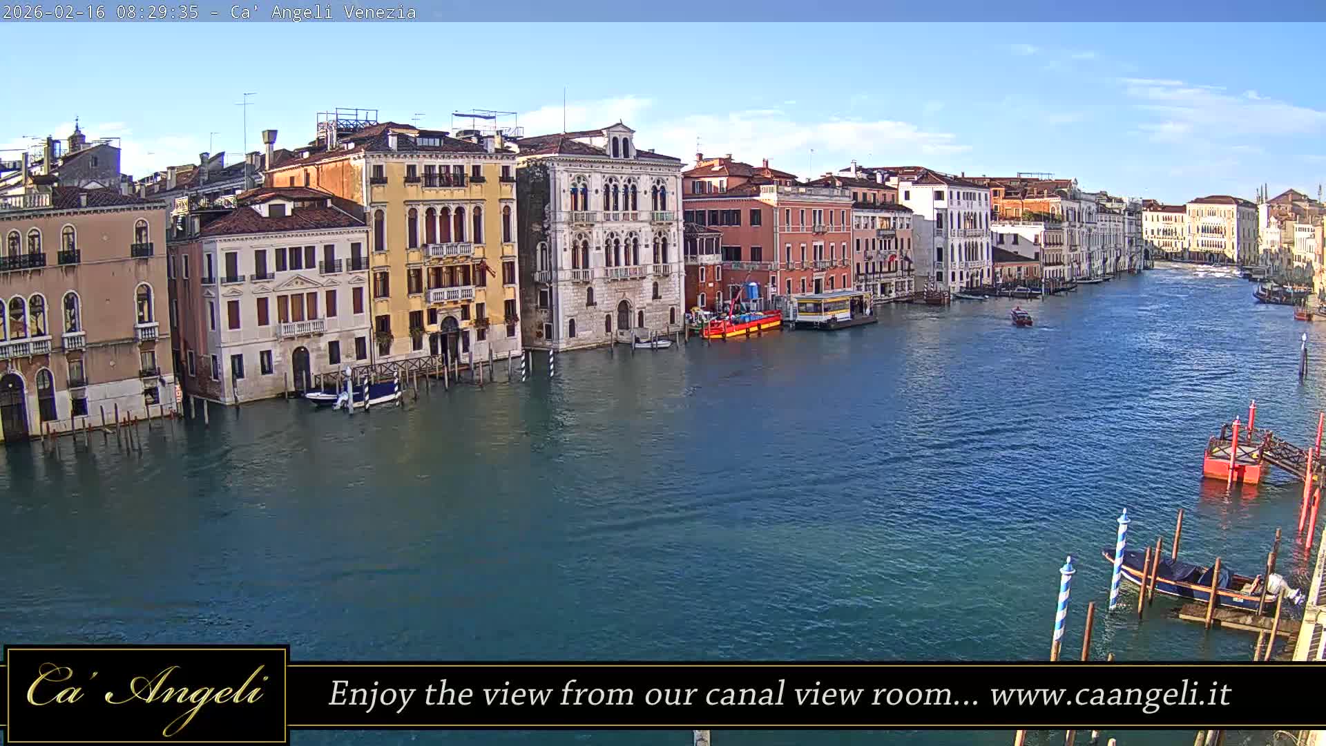Grand Canal in Venezia Panaromic Live Cam - Venice, Veneto, Italy