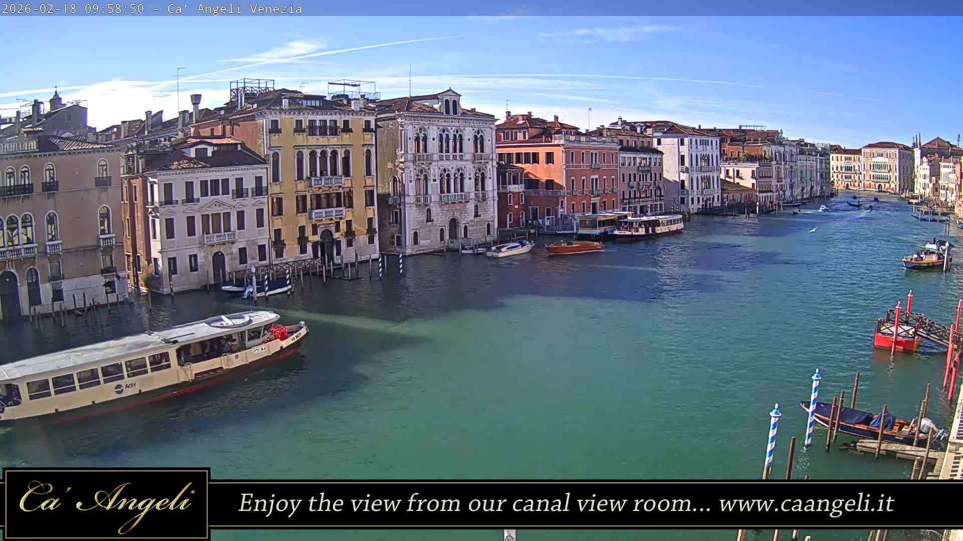 Grand Canal in Venezia Panaromic Live Cam - Venice, Veneto, Italy