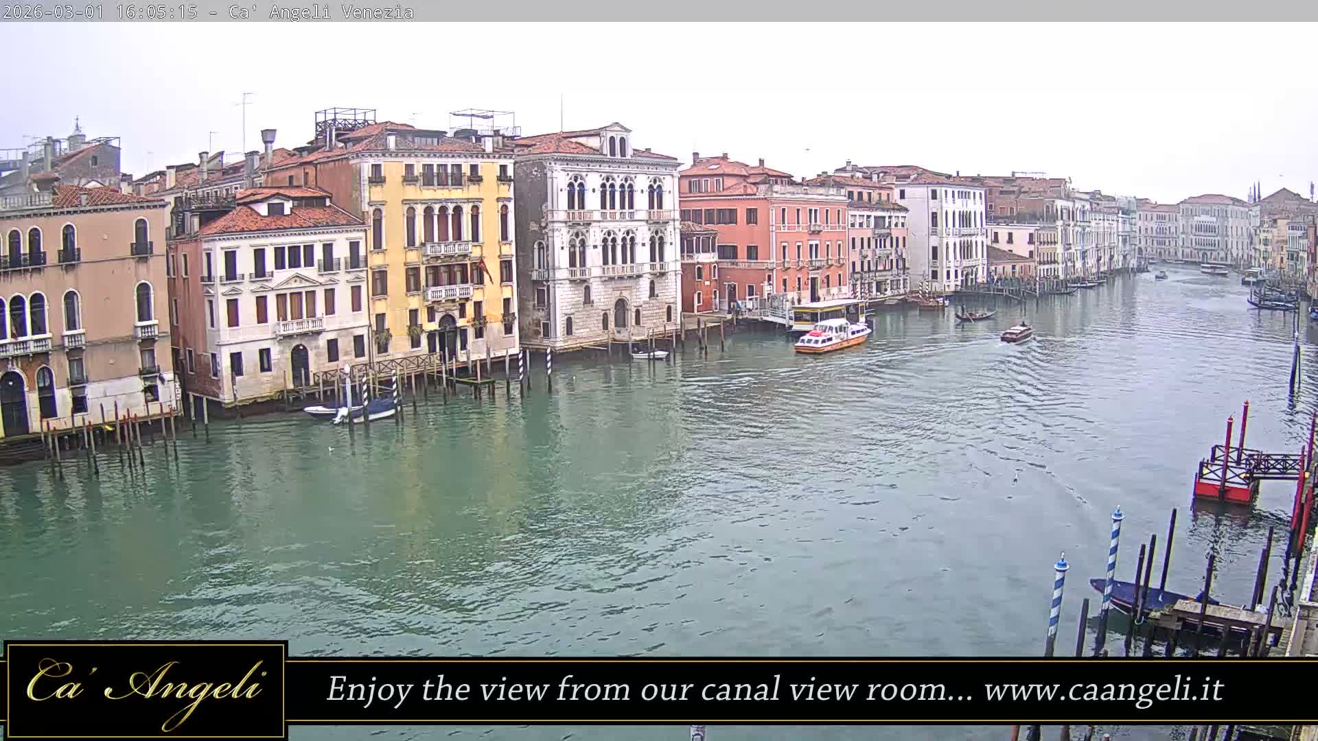 Grand Canal in Venezia Panaromic Live Cam - Venice, Veneto, Italy