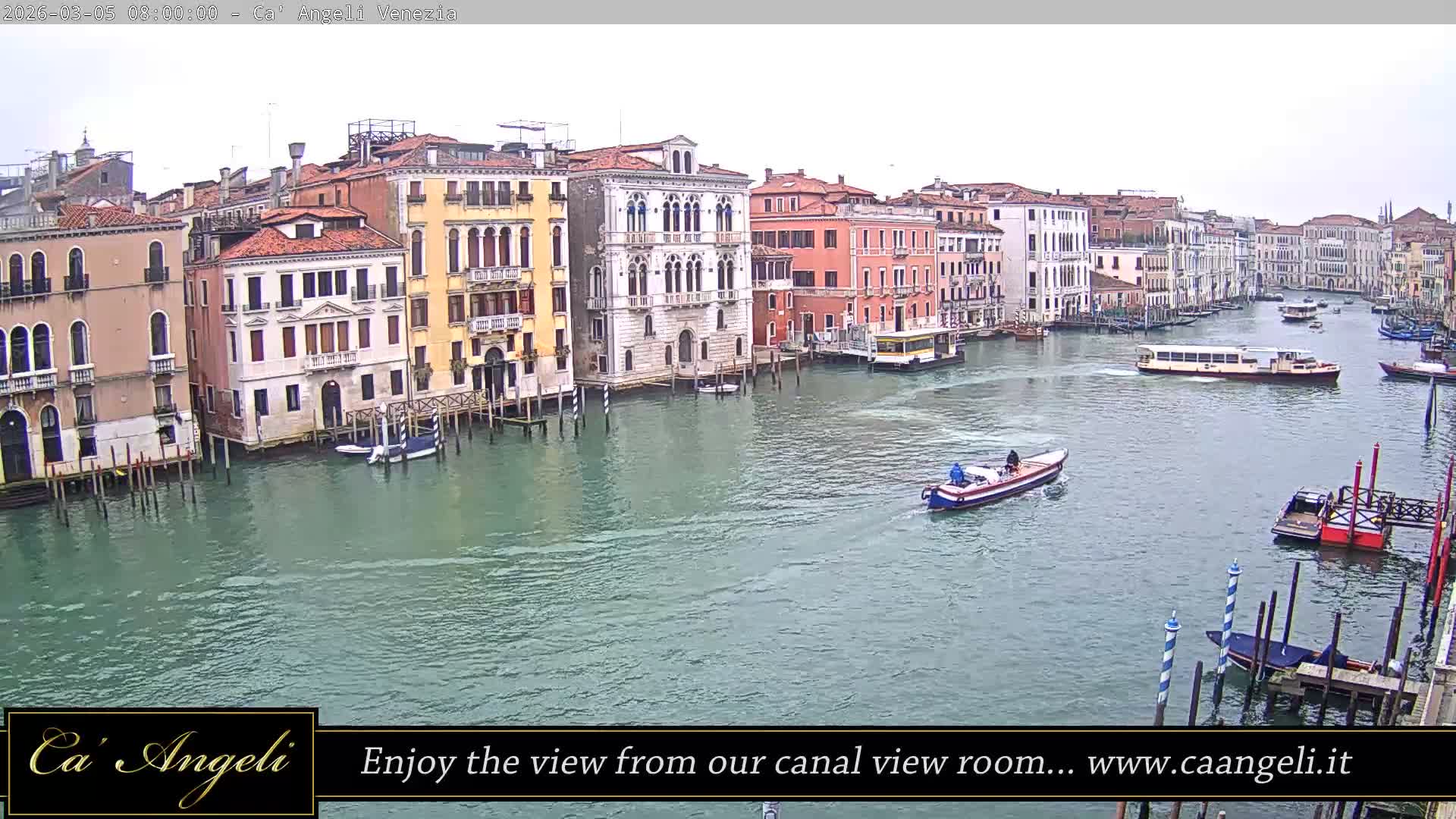 Grand Canal in Venezia Panaromic Live Cam - Venice, Veneto, Italy