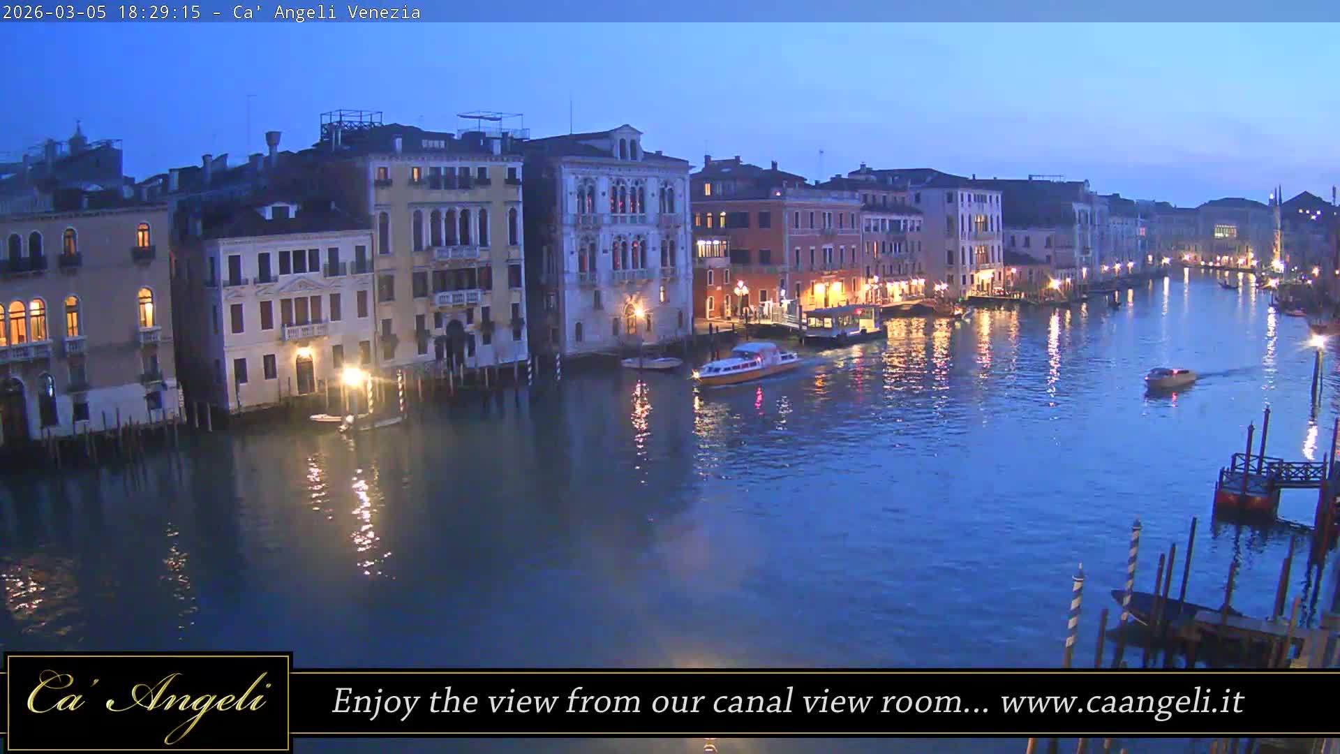 Grand Canal in Venezia Panaromic Live Cam - Venice, Veneto, Italy