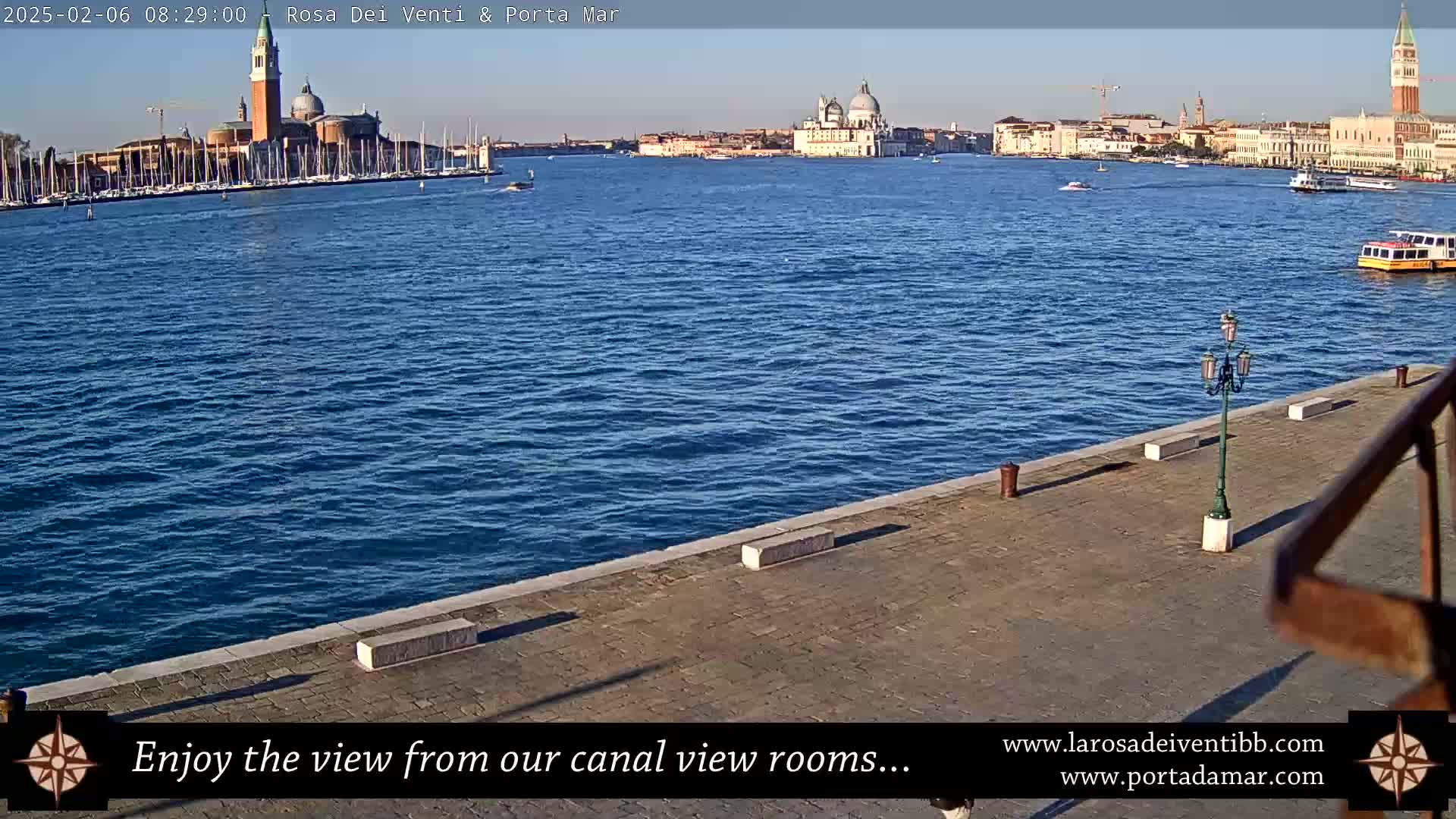 Venice Giudecca Island from San Marco Basin Live Cam - Veneto, Italy