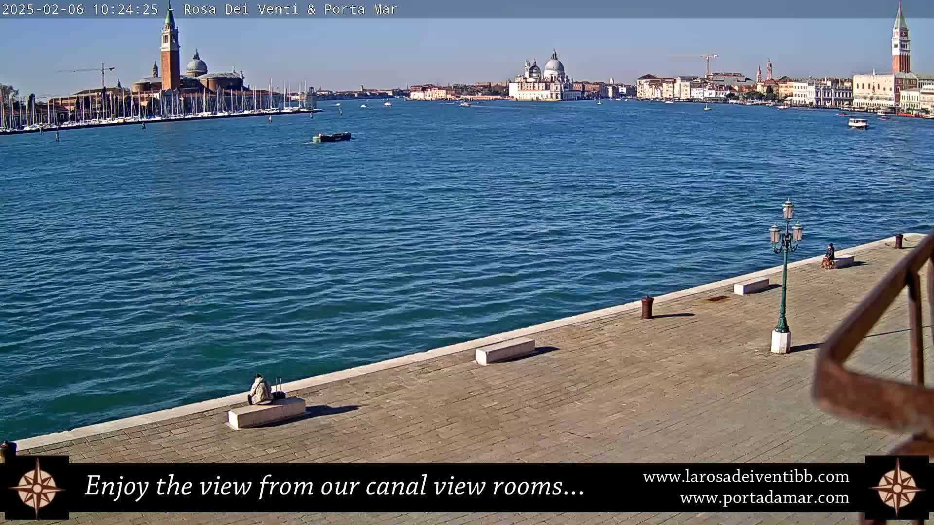Venice Giudecca Island from San Marco Basin Live Cam - Veneto, Italy