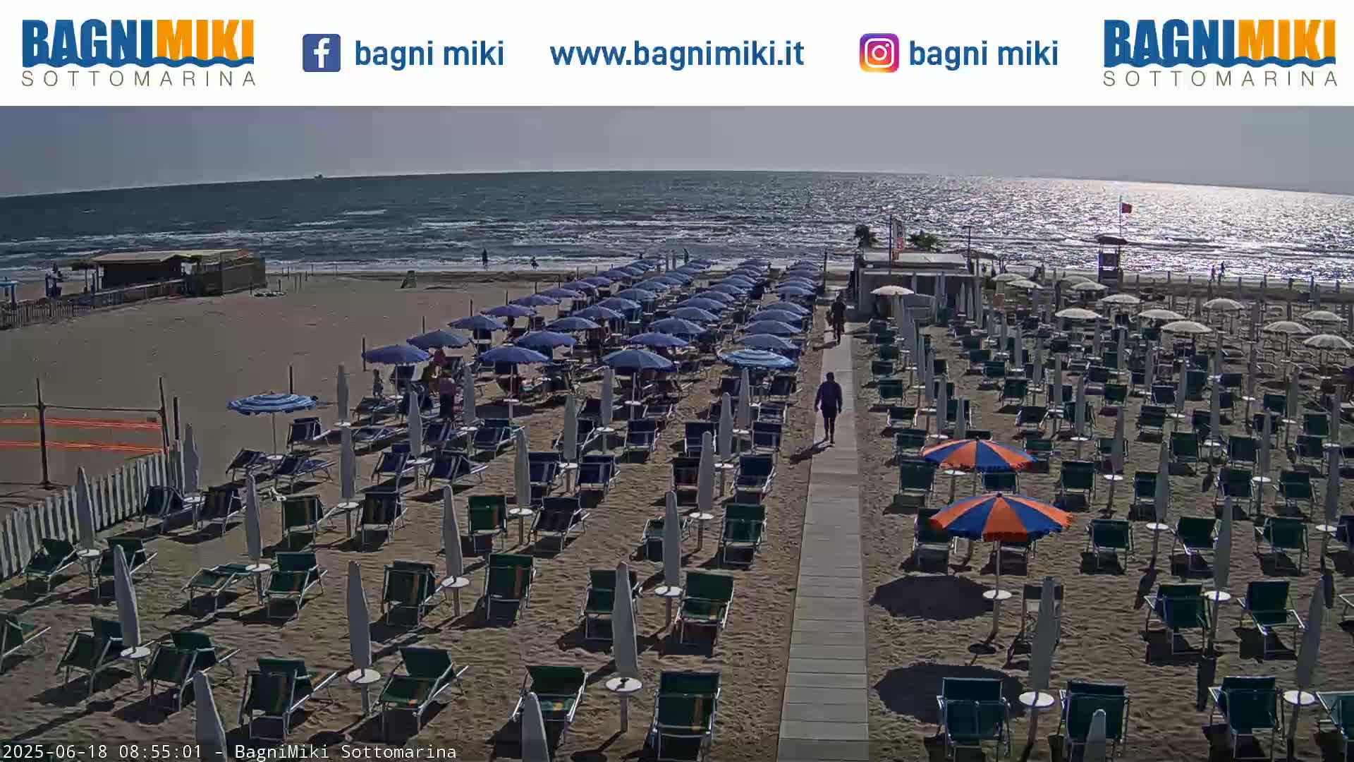 Venezia Sottomarina Miki Beach East View Live Cam - Venice, Veneto, Italy