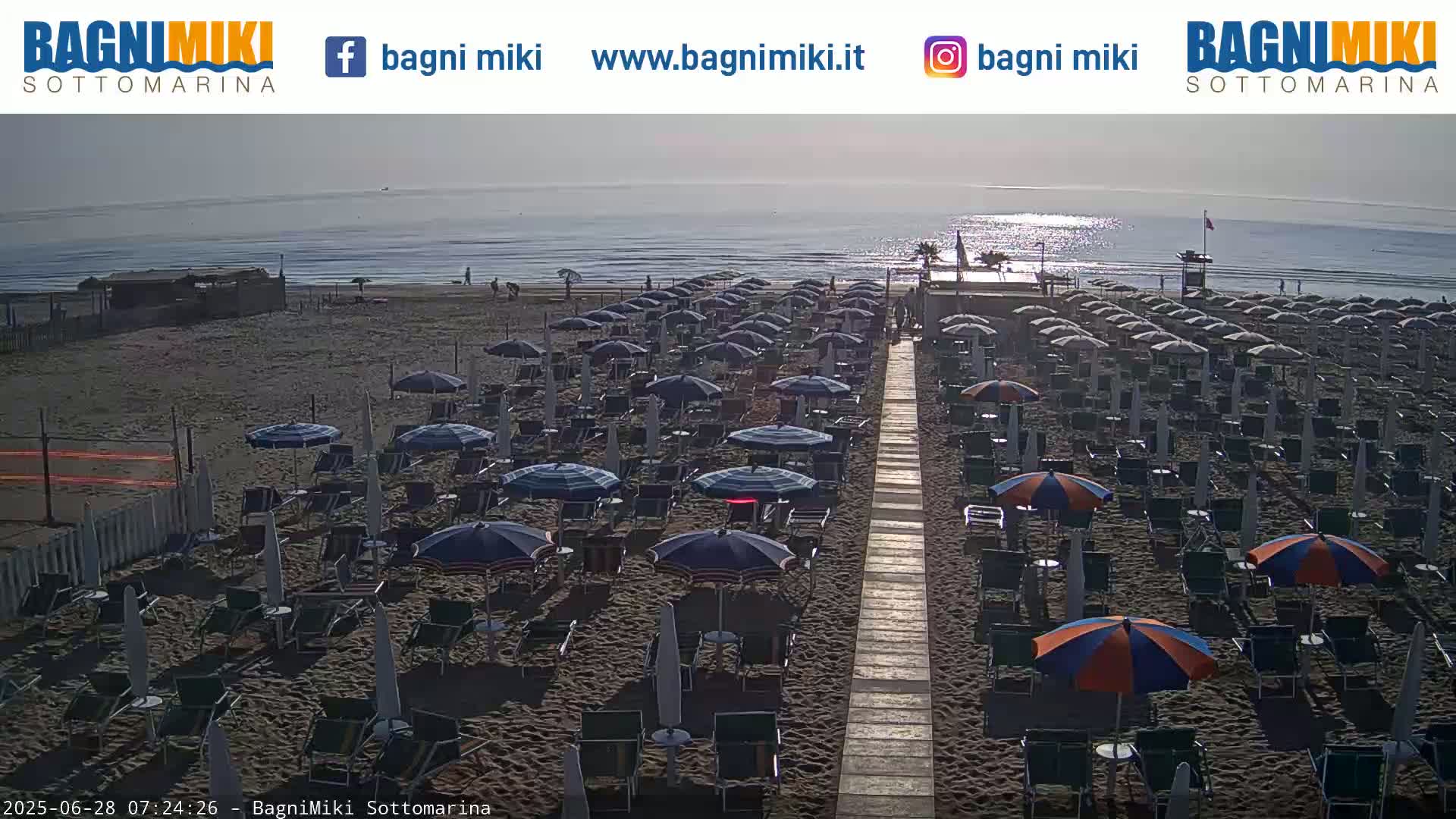 Venezia Sottomarina Miki Beach East View Live Cam - Venice, Veneto, Italy