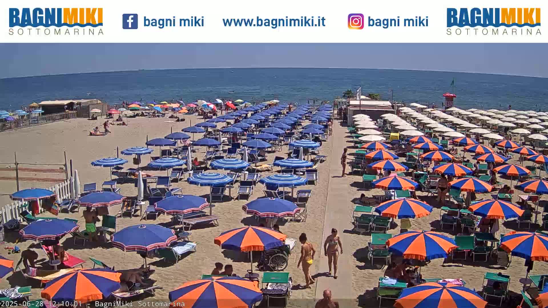 Venezia Sottomarina Miki Beach East View Live Cam - Venice, Veneto, Italy