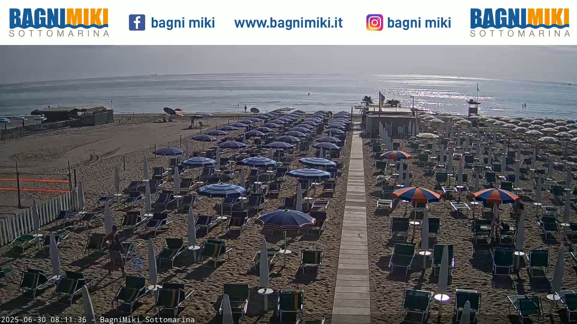 Venezia Sottomarina Miki Beach East View Live Cam - Venice, Veneto, Italy