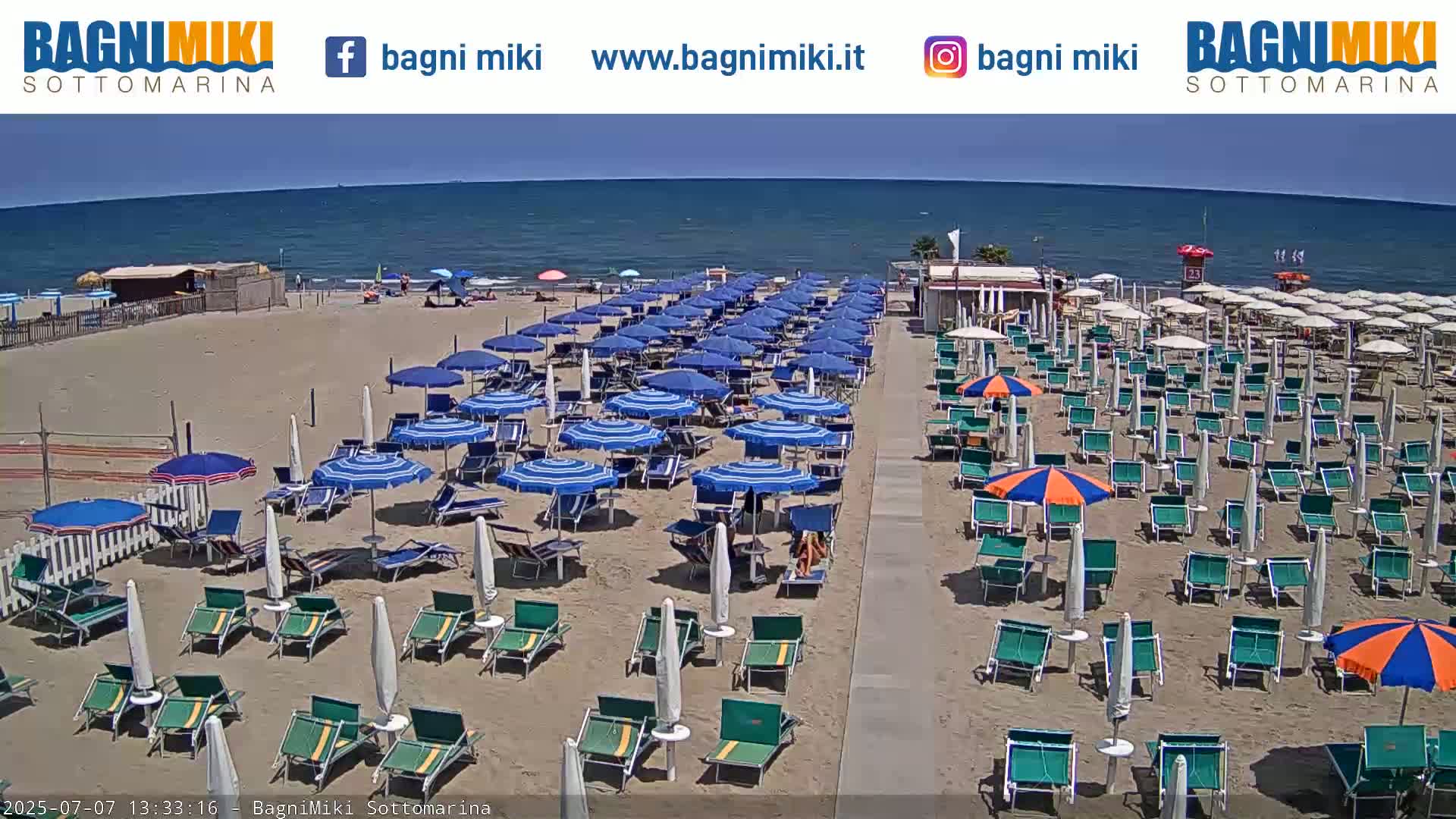Venezia Sottomarina Miki Beach East View Live Cam - Venice, Veneto, Italy
