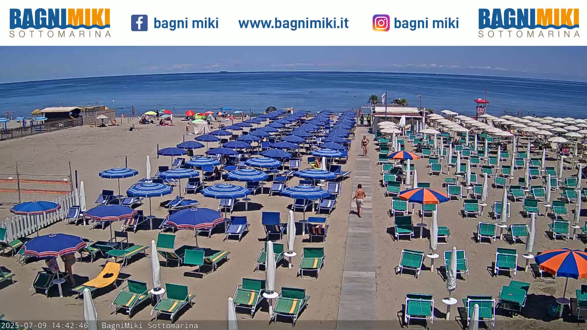 Venezia Sottomarina Miki Beach East View Live Cam - Venice, Veneto, Italy