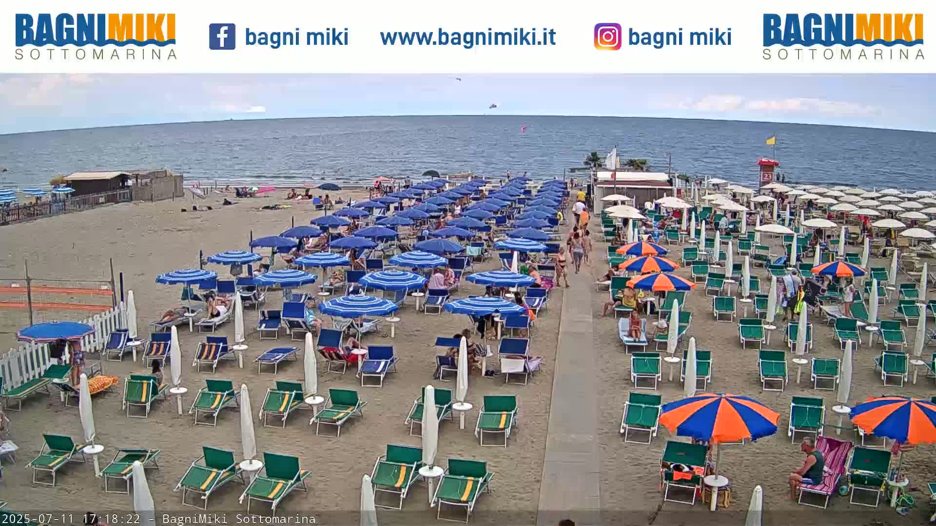 Venezia Sottomarina Miki Beach East View Live Cam - Venice, Veneto, Italy