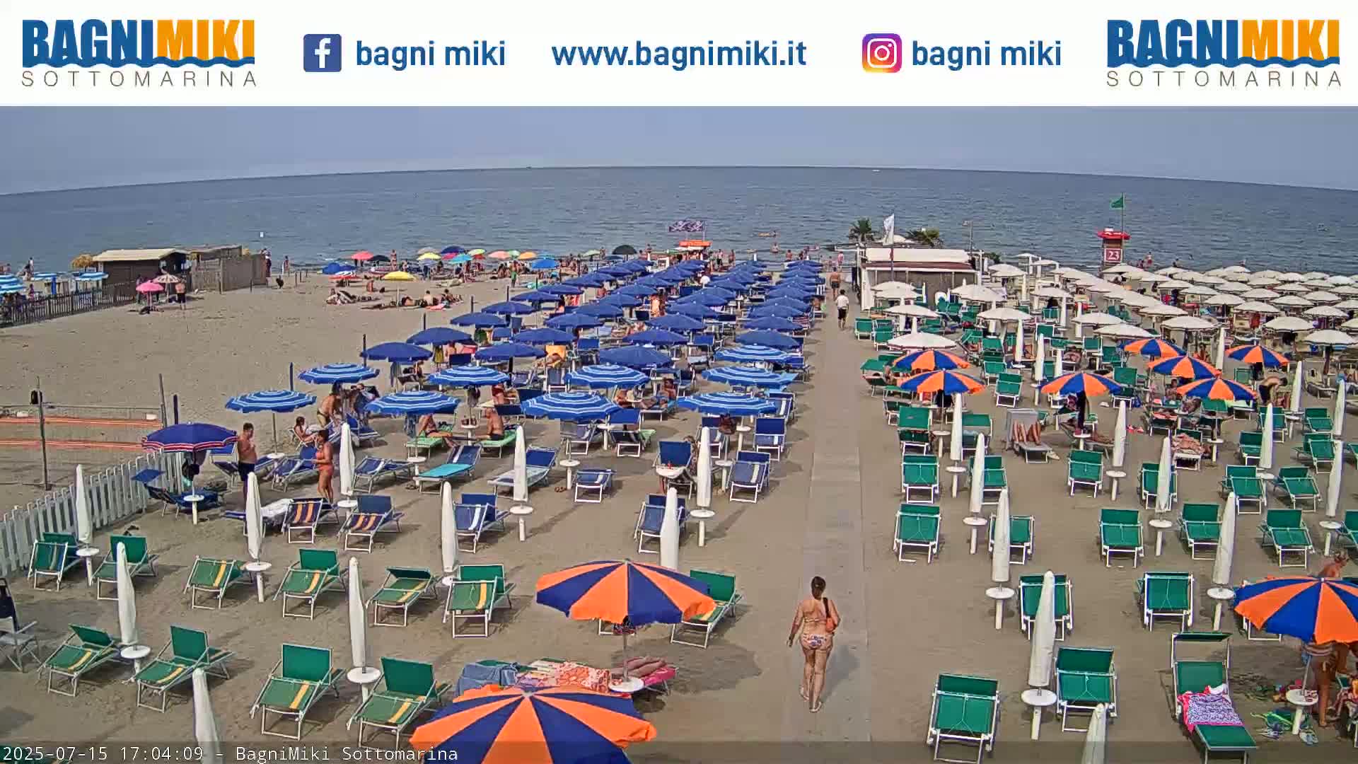 Venezia Sottomarina Miki Beach East View Live Cam - Venice, Veneto, Italy