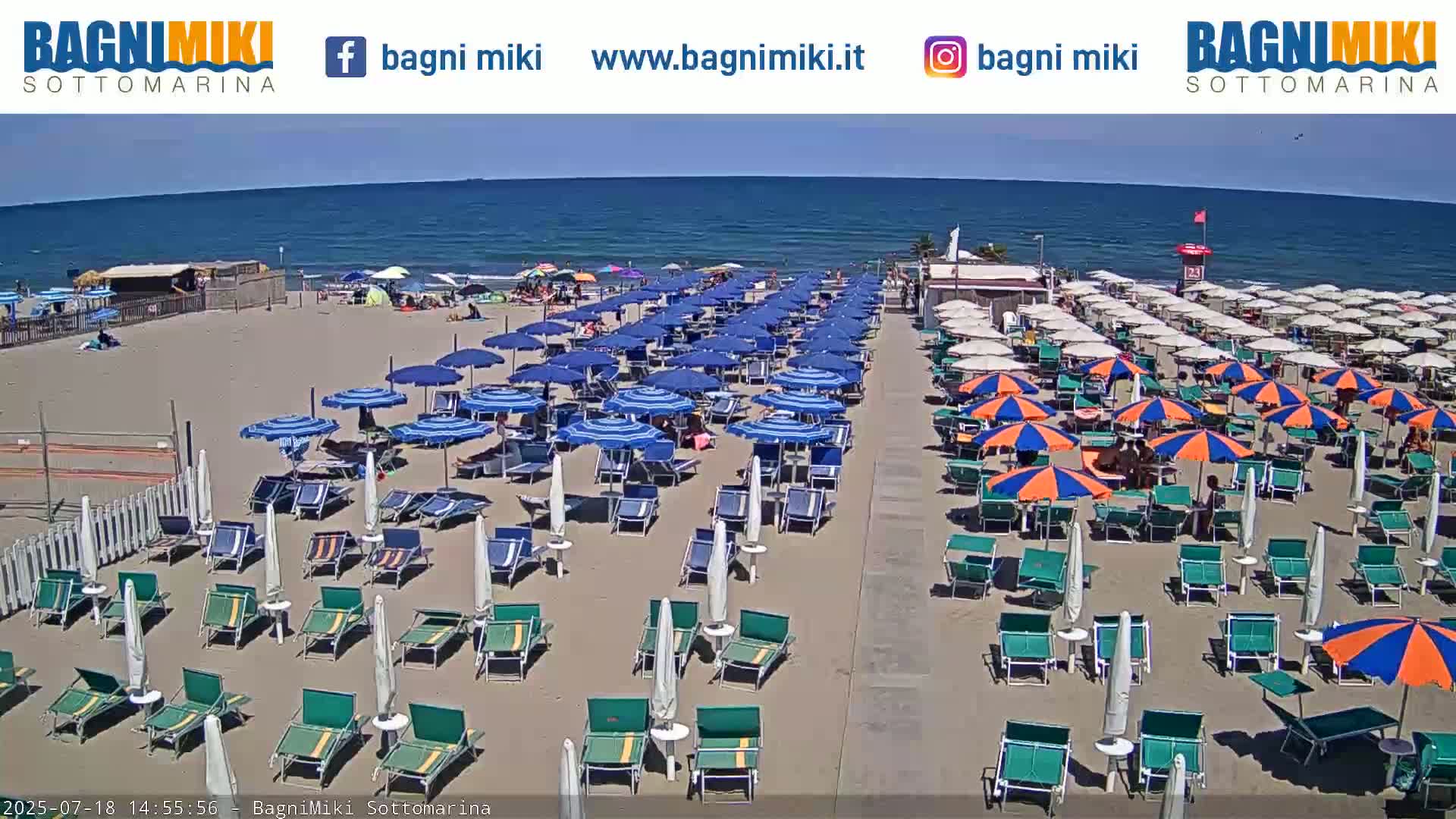 Venezia Sottomarina Miki Beach East View Live Cam - Venice, Veneto, Italy