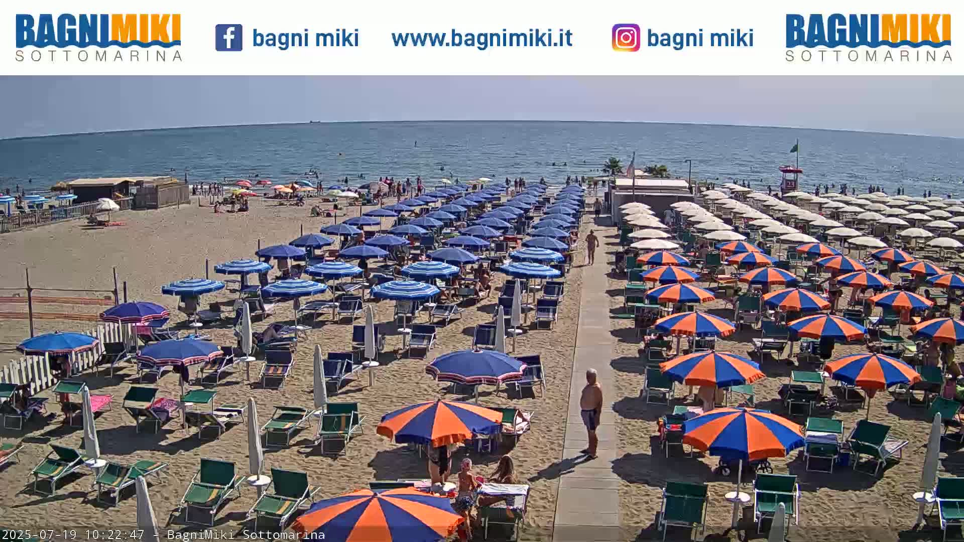 Venezia Sottomarina Miki Beach East View Live Cam - Venice, Veneto, Italy