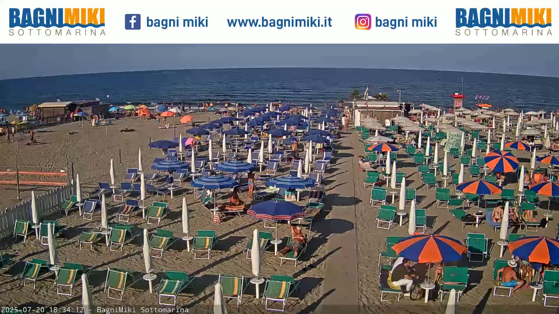 Venezia Sottomarina Miki Beach East View Live Cam - Venice, Veneto, Italy