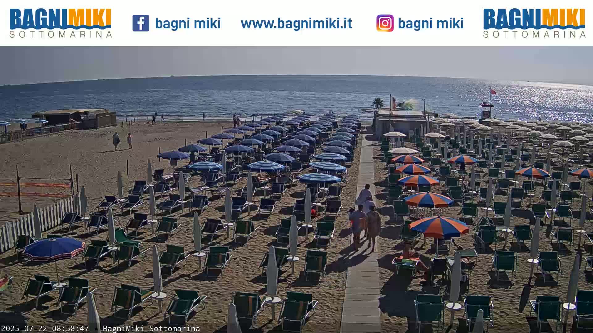 Venezia Sottomarina Miki Beach East View Live Cam - Venice, Veneto, Italy