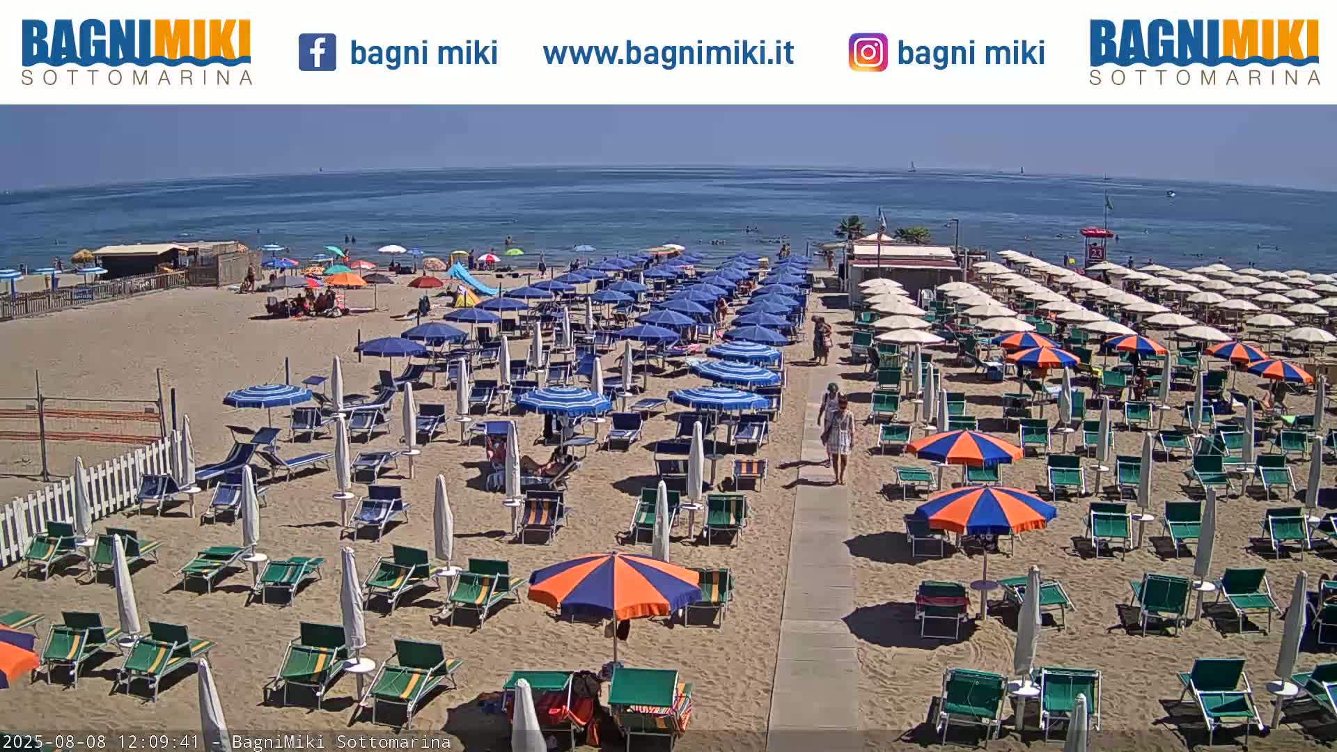 Venezia Sottomarina Miki Beach East View Live Cam - Venice, Veneto, Italy