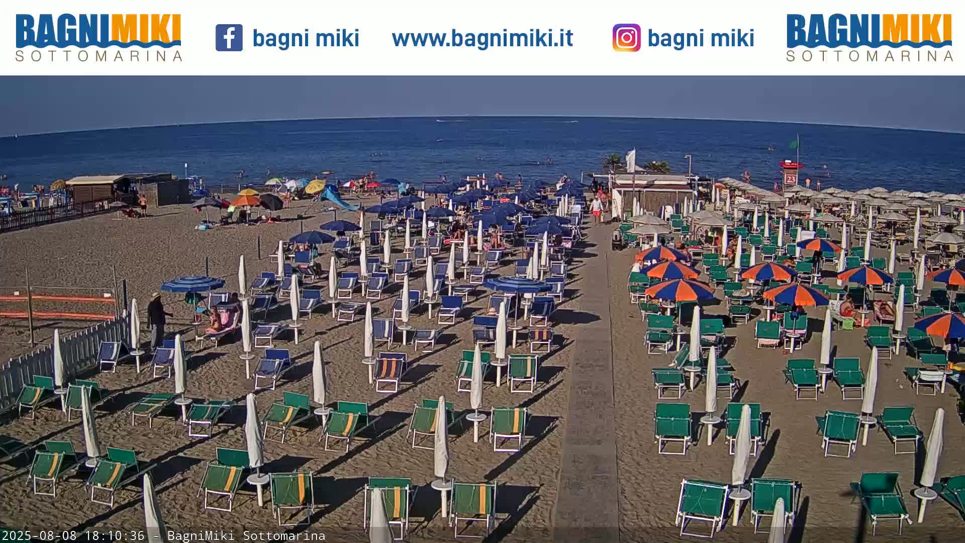 Venezia Sottomarina Miki Beach East View Live Cam - Venice, Veneto, Italy