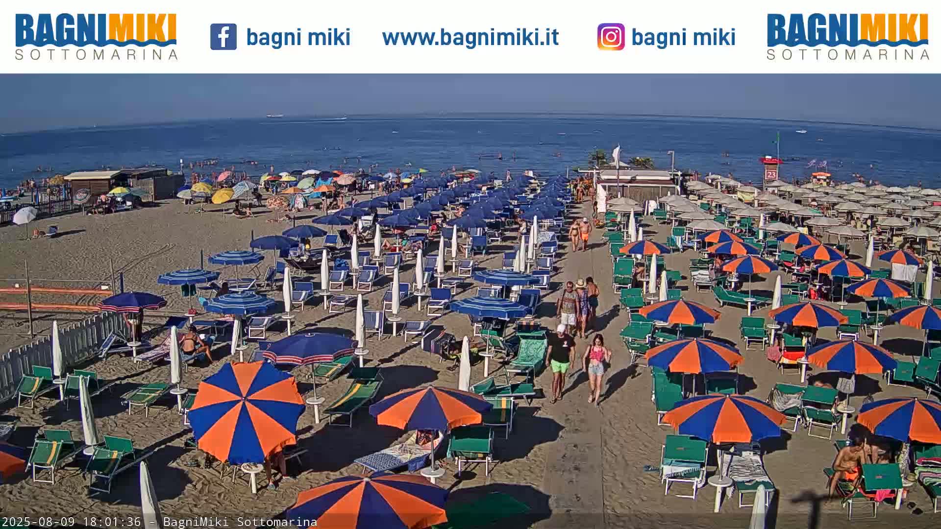 Venezia Sottomarina Miki Beach East View Live Cam - Venice, Veneto, Italy