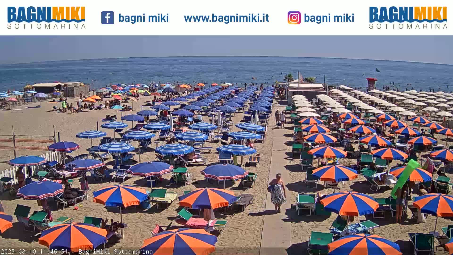 Venezia Sottomarina Miki Beach East View Live Cam - Venice, Veneto, Italy