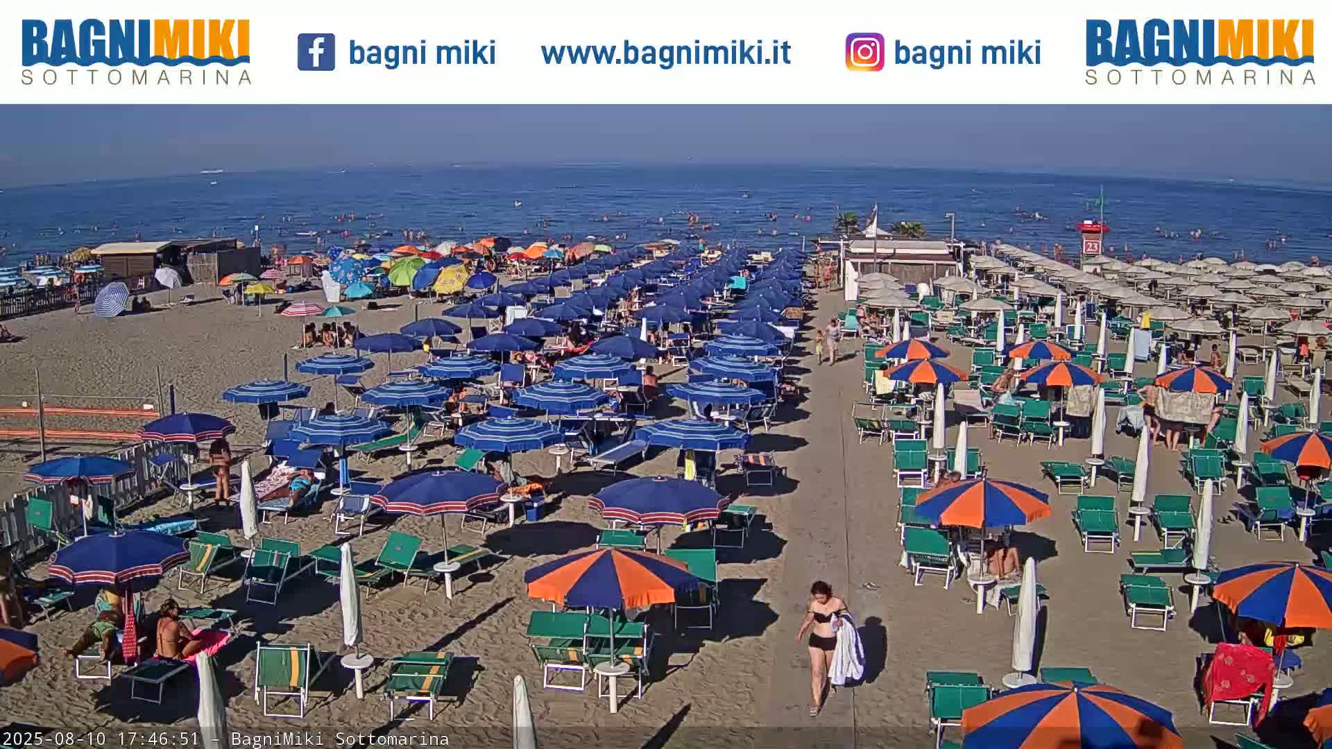 Venezia Sottomarina Miki Beach East View Live Cam - Venice, Veneto, Italy
