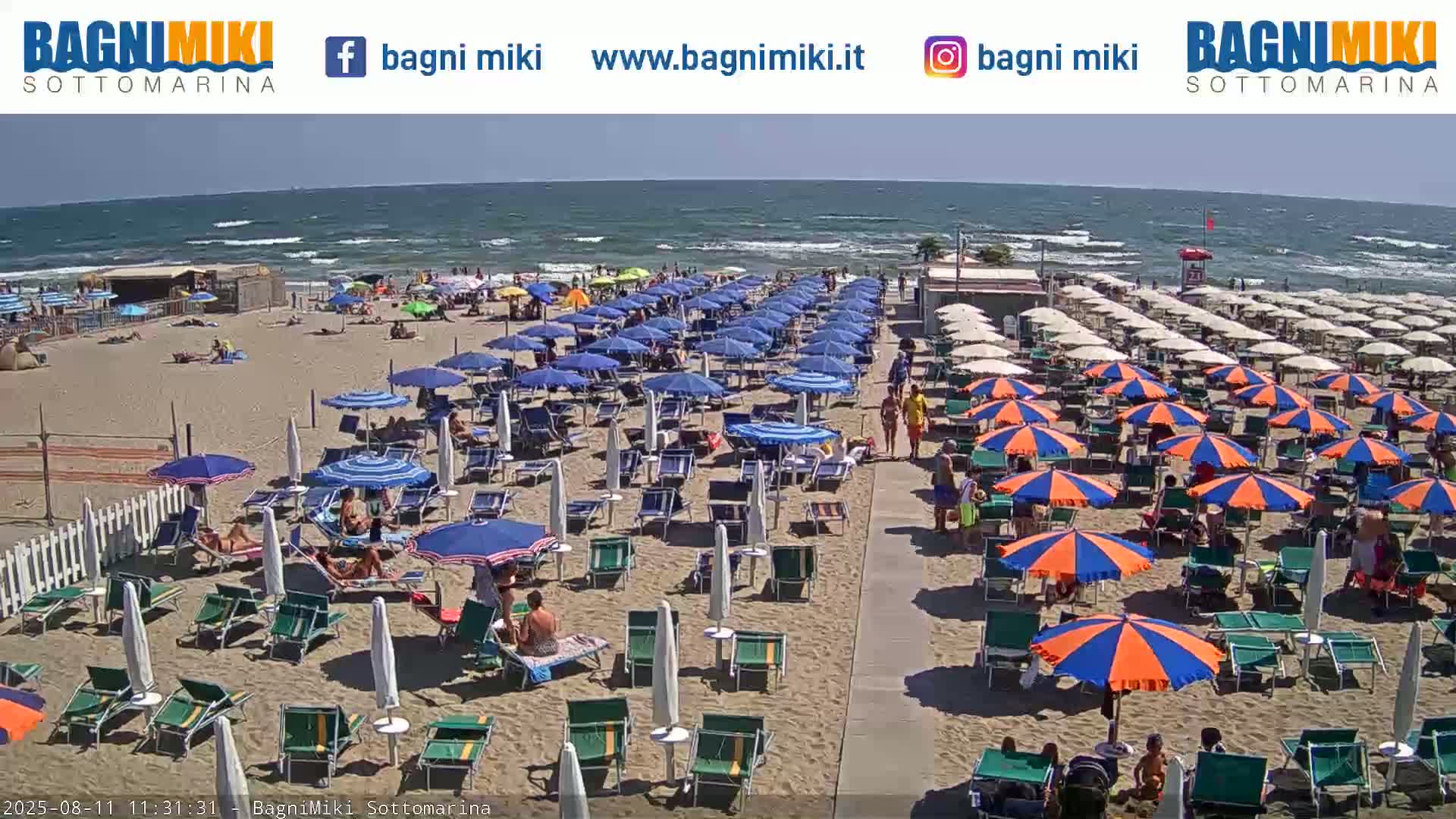 Venezia Sottomarina Miki Beach East View Live Cam - Venice, Veneto, Italy