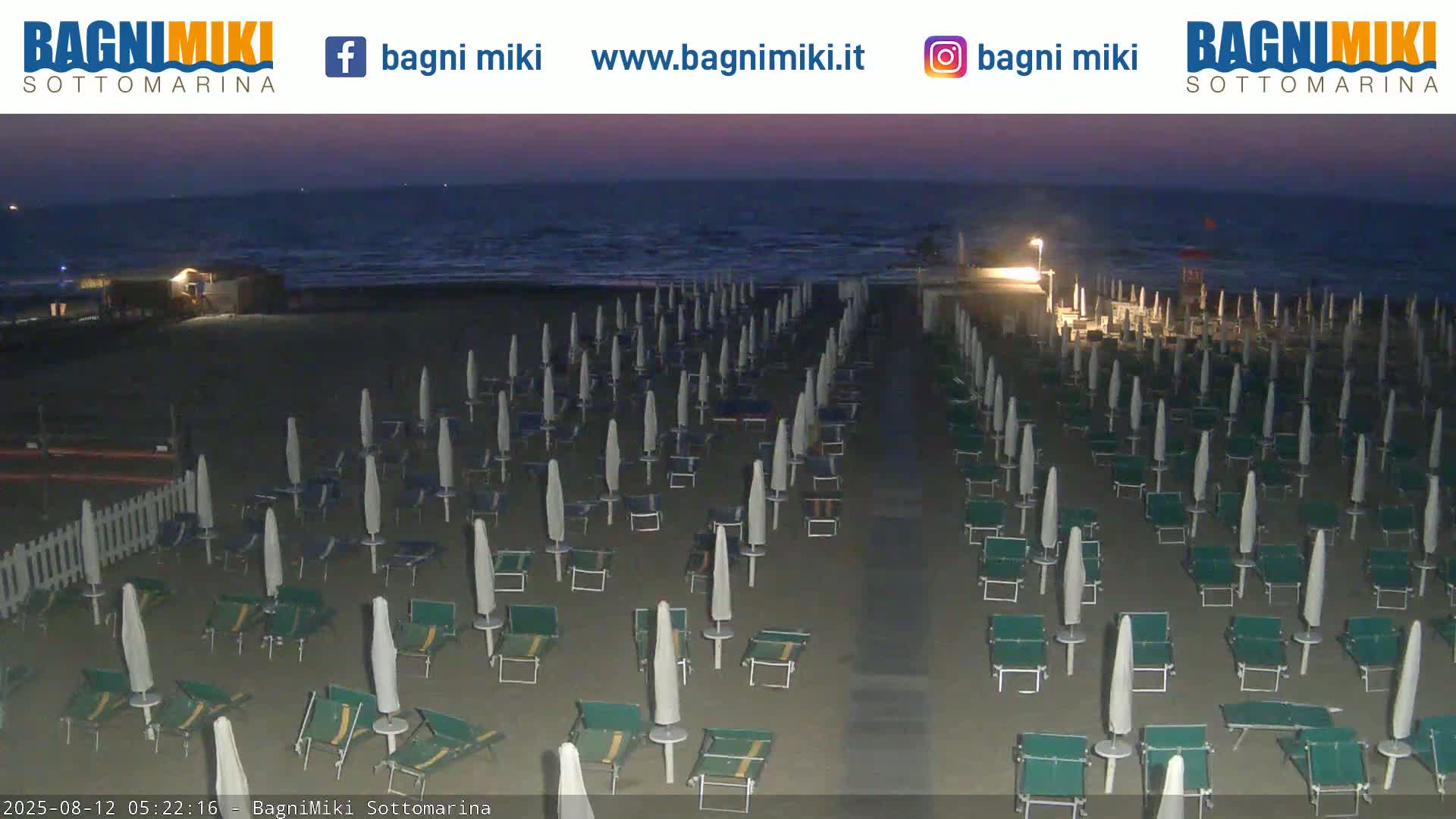 Venezia Sottomarina Miki Beach East View Live Cam - Venice, Veneto, Italy