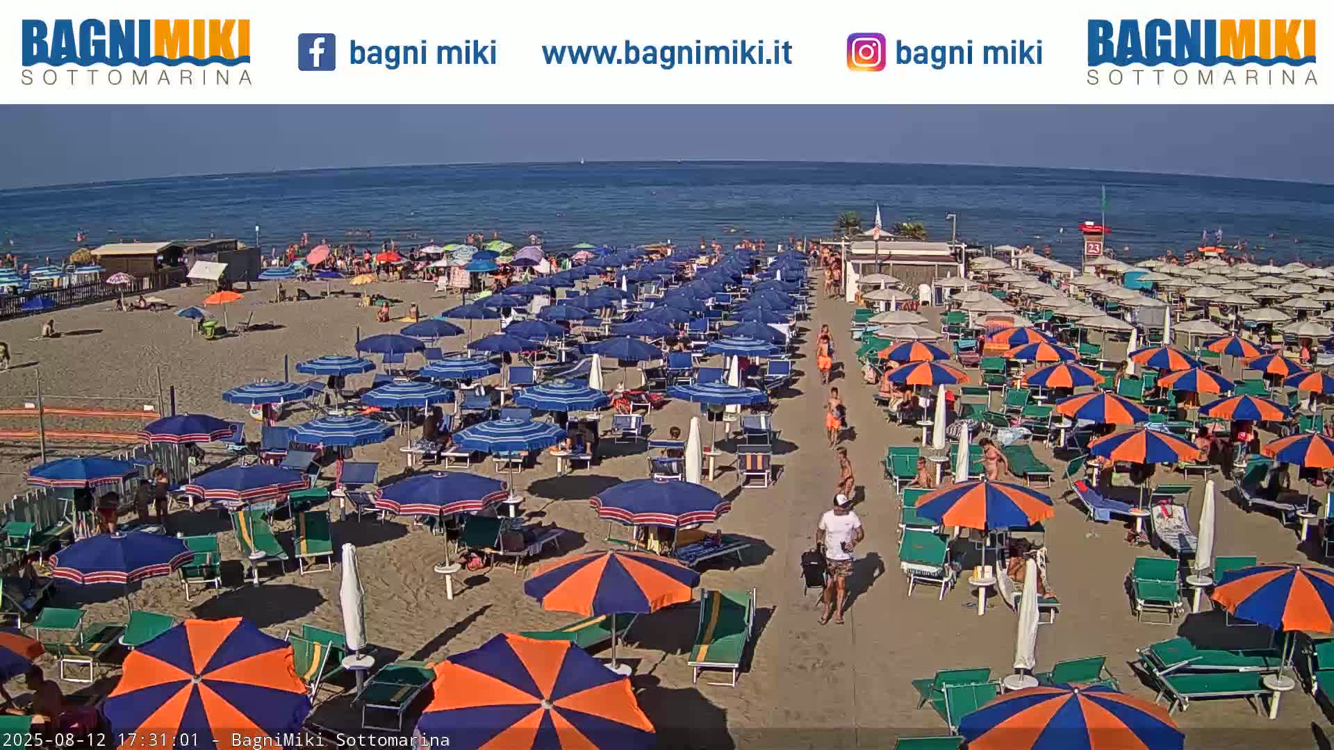 Venezia Sottomarina Miki Beach East View Live Cam - Venice, Veneto, Italy