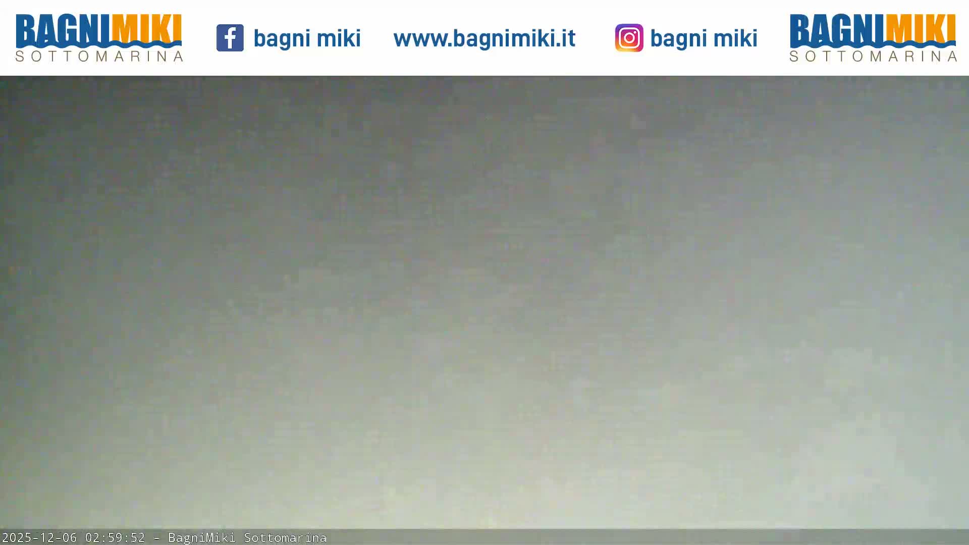 The image displays an undifferentiated grey expanse, indicating extremely low visibility from dense fog or mist during the dark early morning.