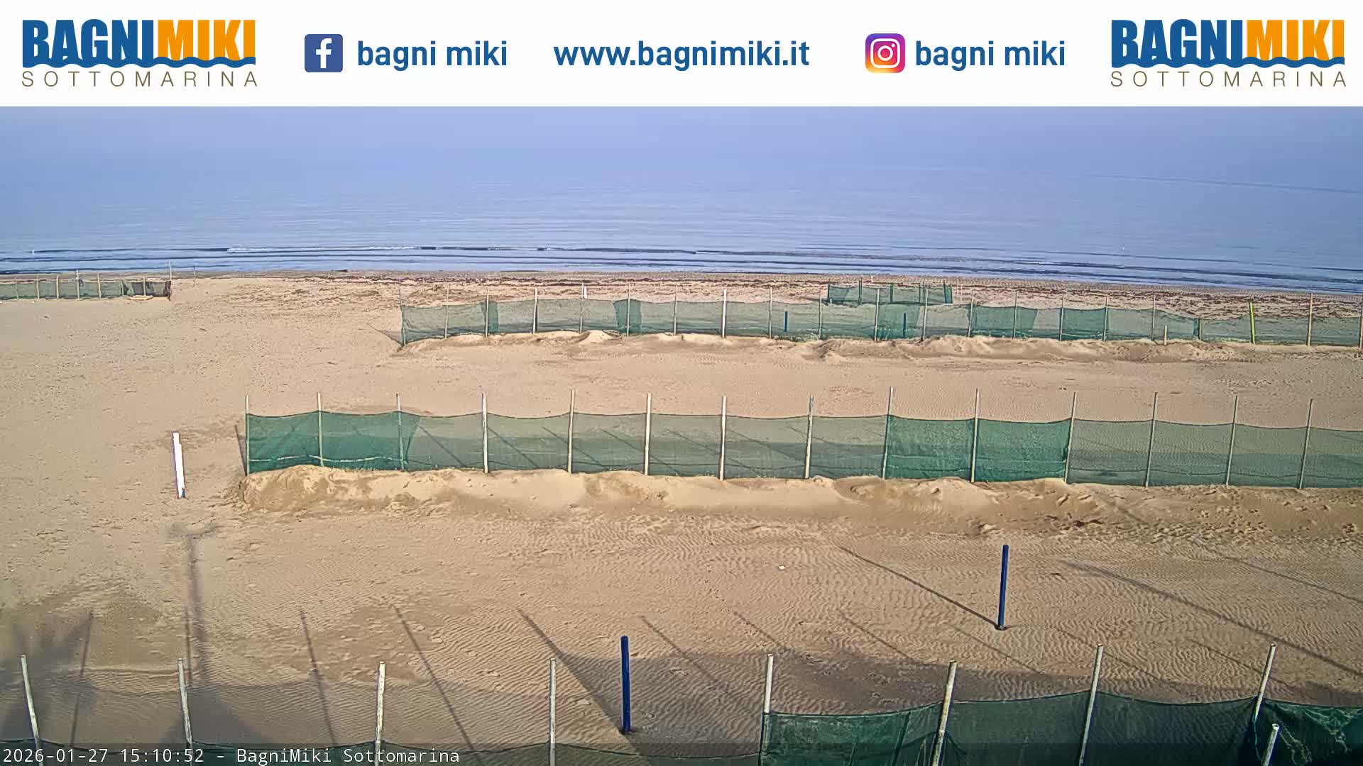 Venezia Sottomarina Miki Beach East View Live Cam - Venice, Veneto, Italy