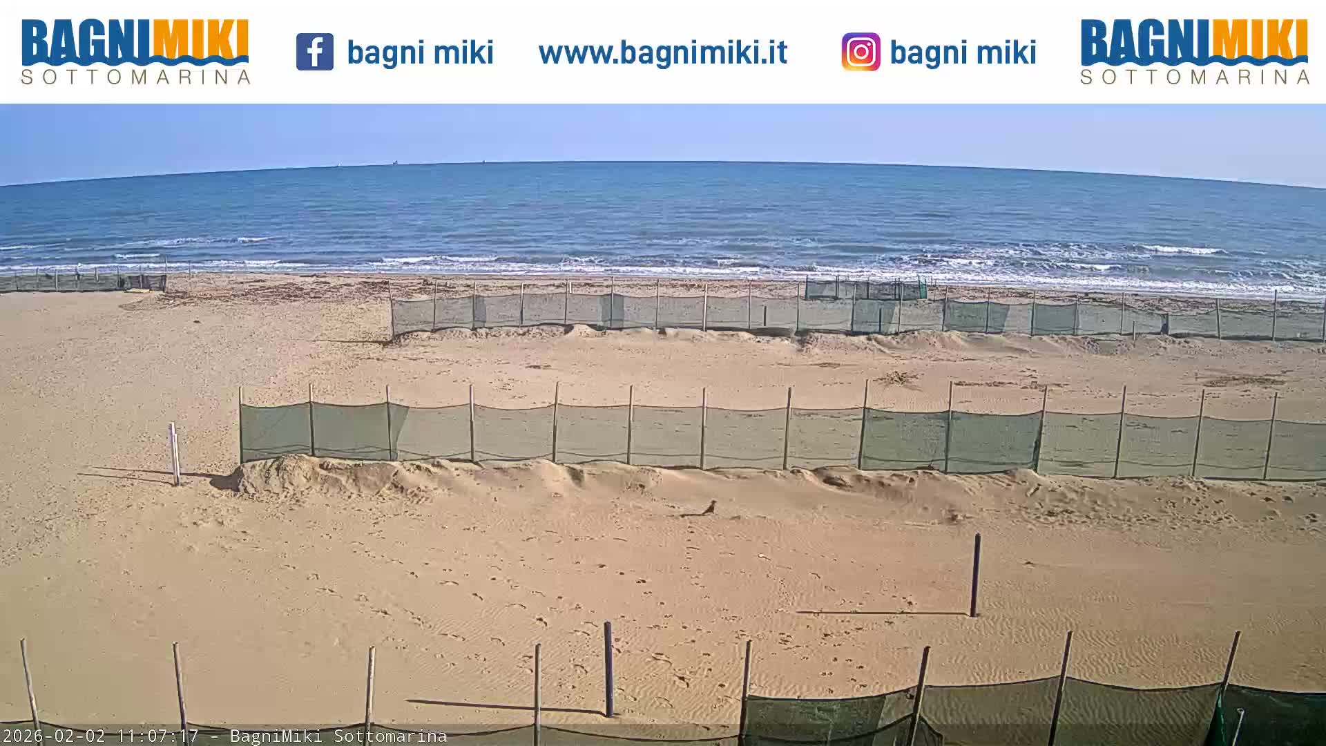 Venezia Sottomarina Miki Beach East View Live Cam - Venice, Veneto, Italy