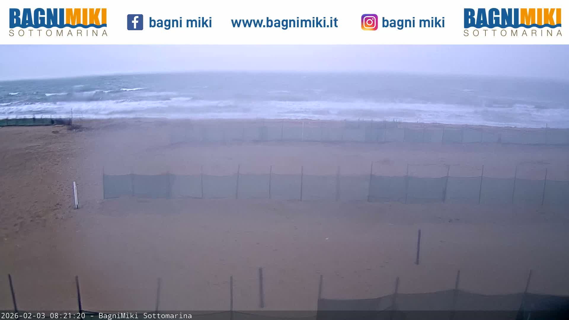 Venezia Sottomarina Miki Beach East View Live Cam - Venice, Veneto, Italy
