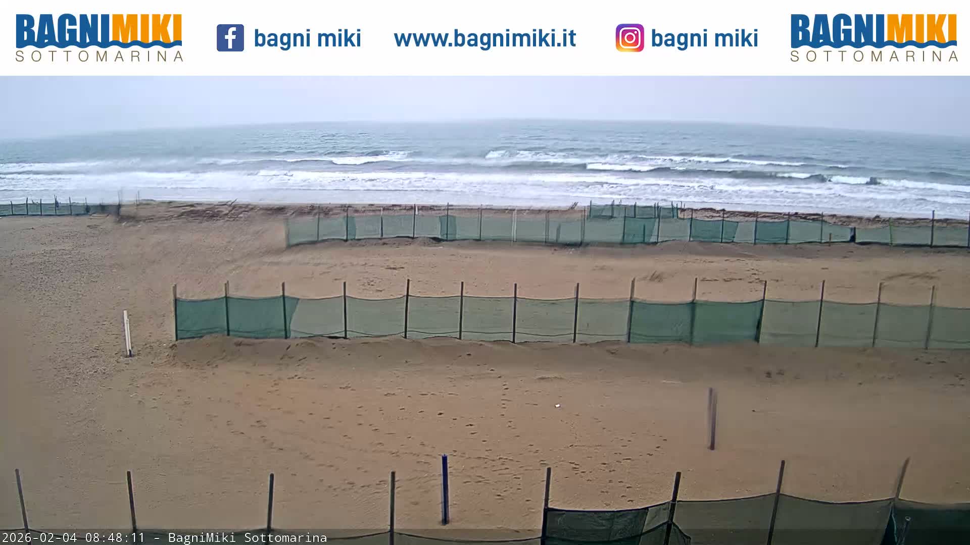 Venezia Sottomarina Miki Beach East View Live Cam - Venice, Veneto, Italy