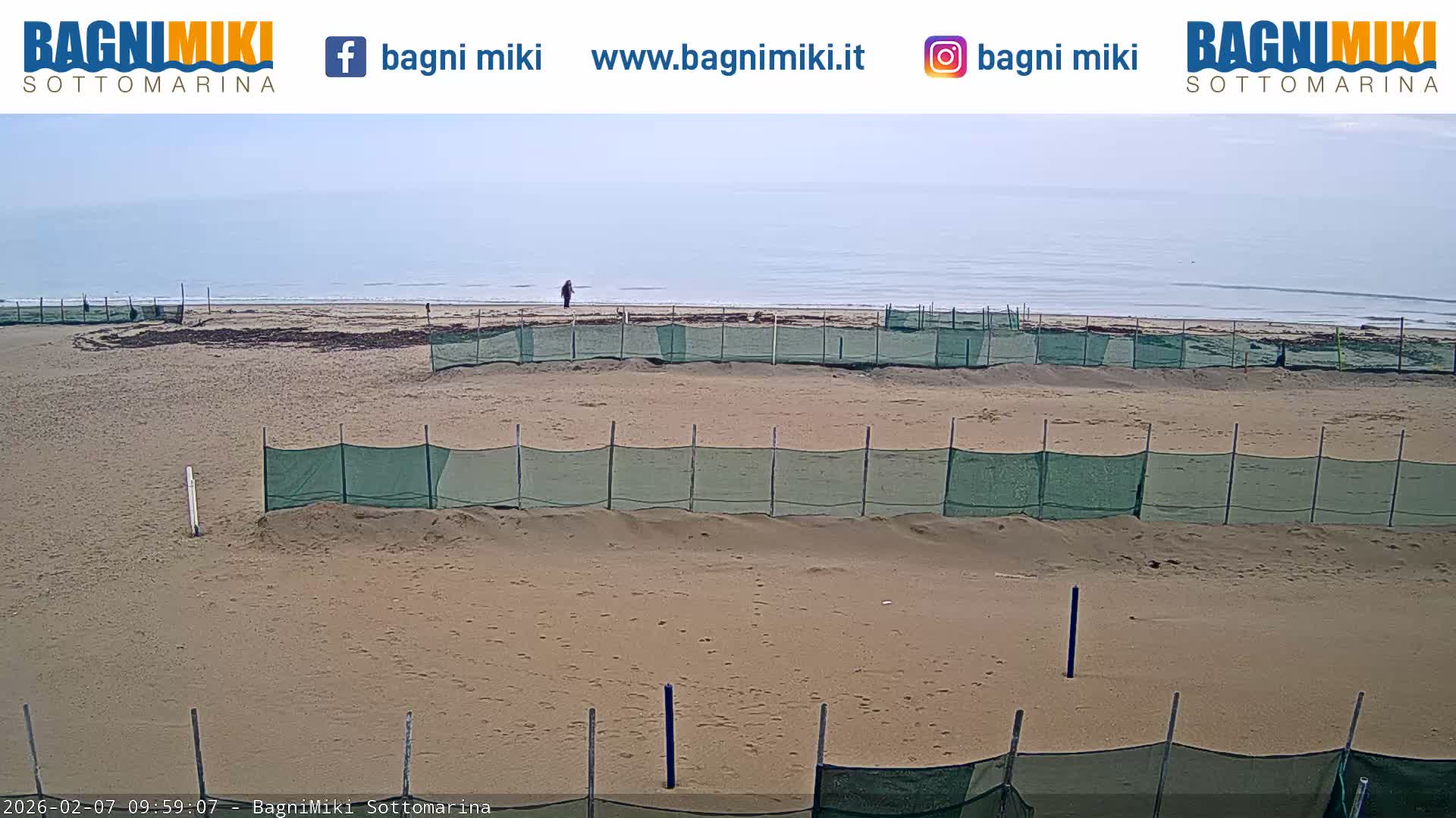 Venezia Sottomarina Miki Beach East View Live Cam - Venice, Veneto, Italy