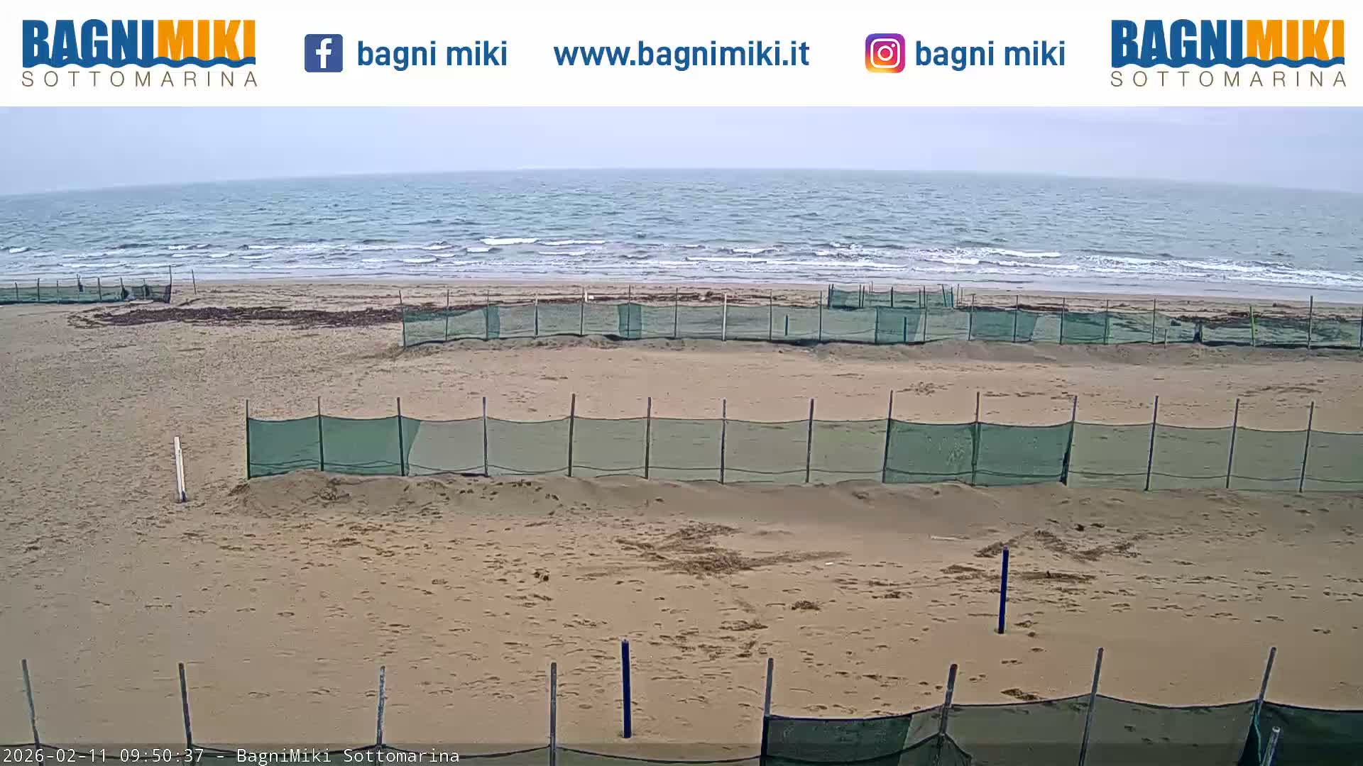 Venezia Sottomarina Miki Beach East View Live Cam - Venice, Veneto, Italy