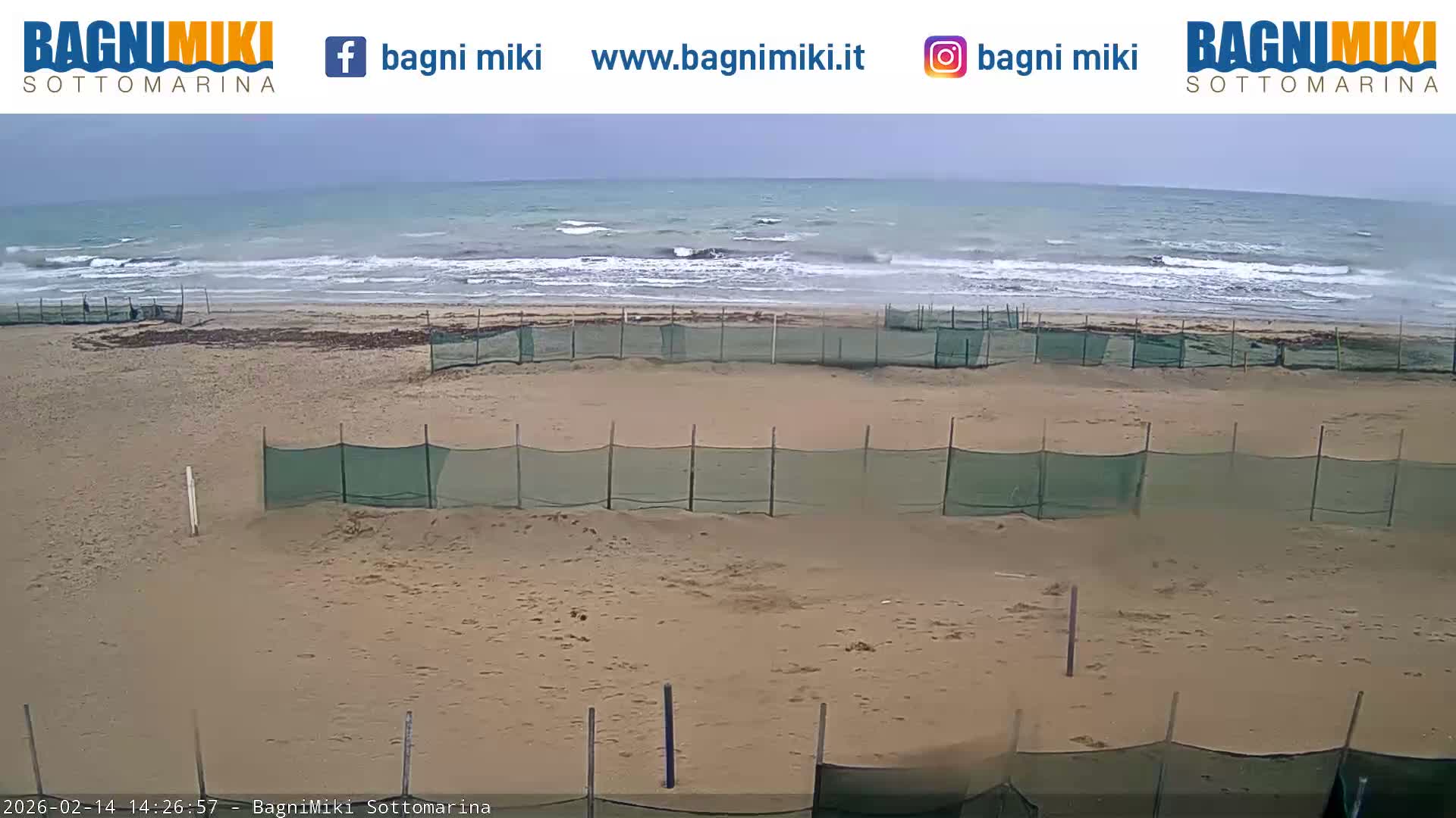Venezia Sottomarina Miki Beach East View Live Cam - Venice, Veneto, Italy