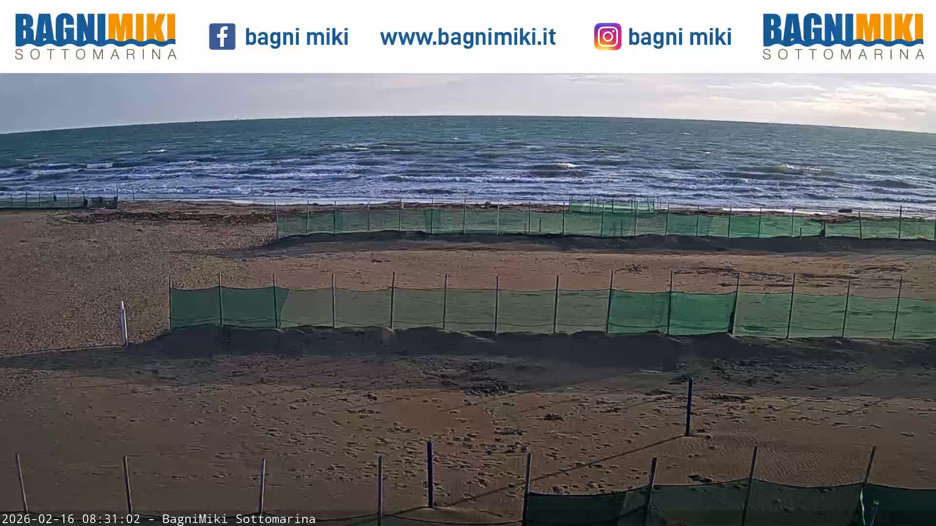 Venezia Sottomarina Miki Beach East View Live Cam - Venice, Veneto, Italy