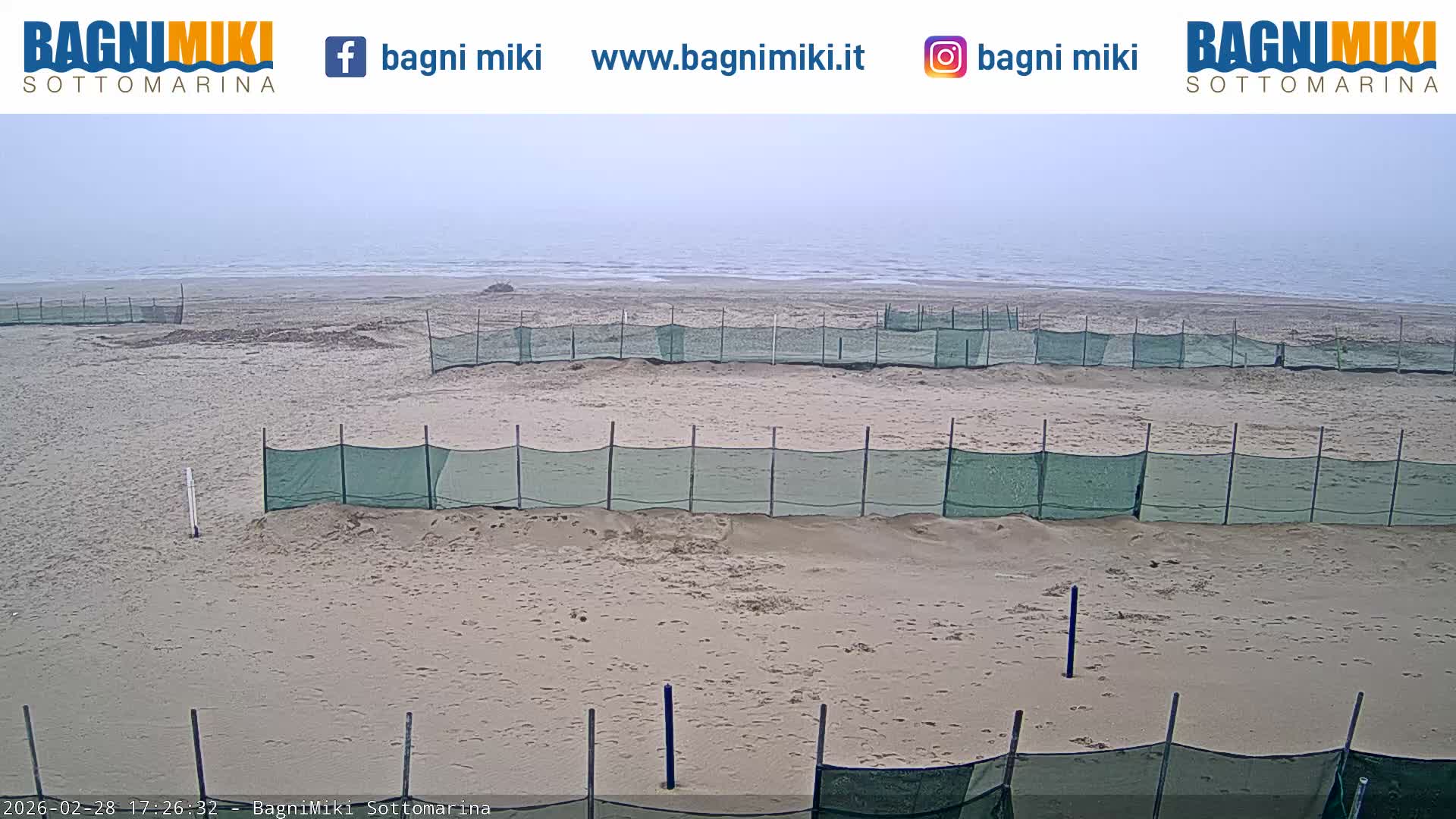 Venezia Sottomarina Miki Beach East View Live Cam - Venice, Veneto, Italy