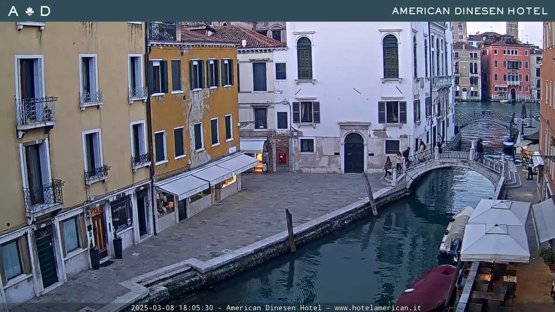 A view of a canal in Venice, Italy, with several buildings lining the waterway under what appears to be an overcast sky.