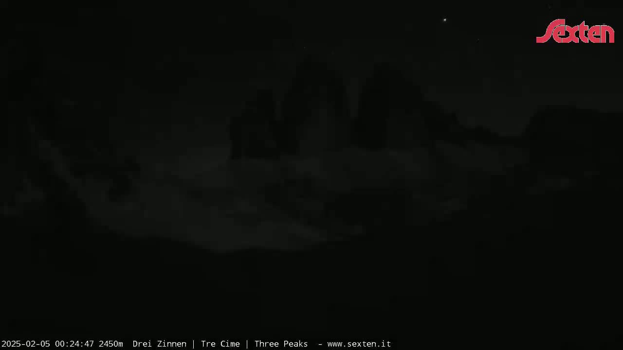 3 Zinnen Dolomites ,Tre Cime di Lavaredo (Three Peaks of Lavaredo) Live Cam - Belluno, Veneto, Italy