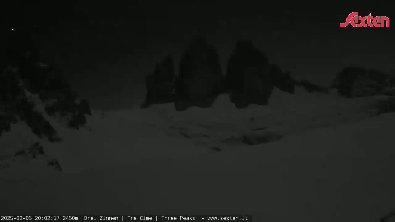 3 Zinnen Dolomites ,Tre Cime di Lavaredo (Three Peaks of Lavaredo) Live Cam - Belluno, Veneto, Italy