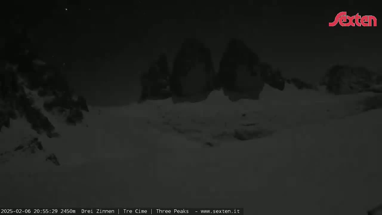 3 Zinnen Dolomites ,Tre Cime di Lavaredo (Three Peaks of Lavaredo) Live Cam - Belluno, Veneto, Italy