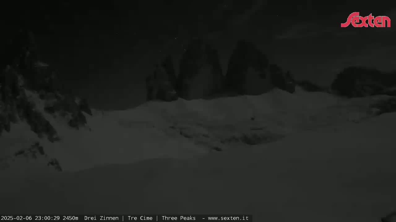 3 Zinnen Dolomites ,Tre Cime di Lavaredo (Three Peaks of Lavaredo) Live Cam - Belluno, Veneto, Italy