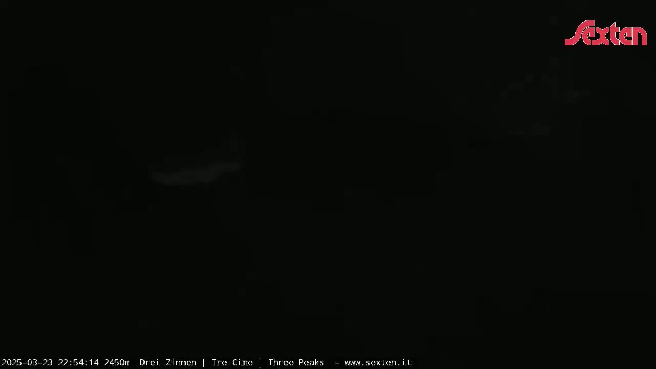 A dark, nighttime image shows a faint, blurry white area at the bottom.
