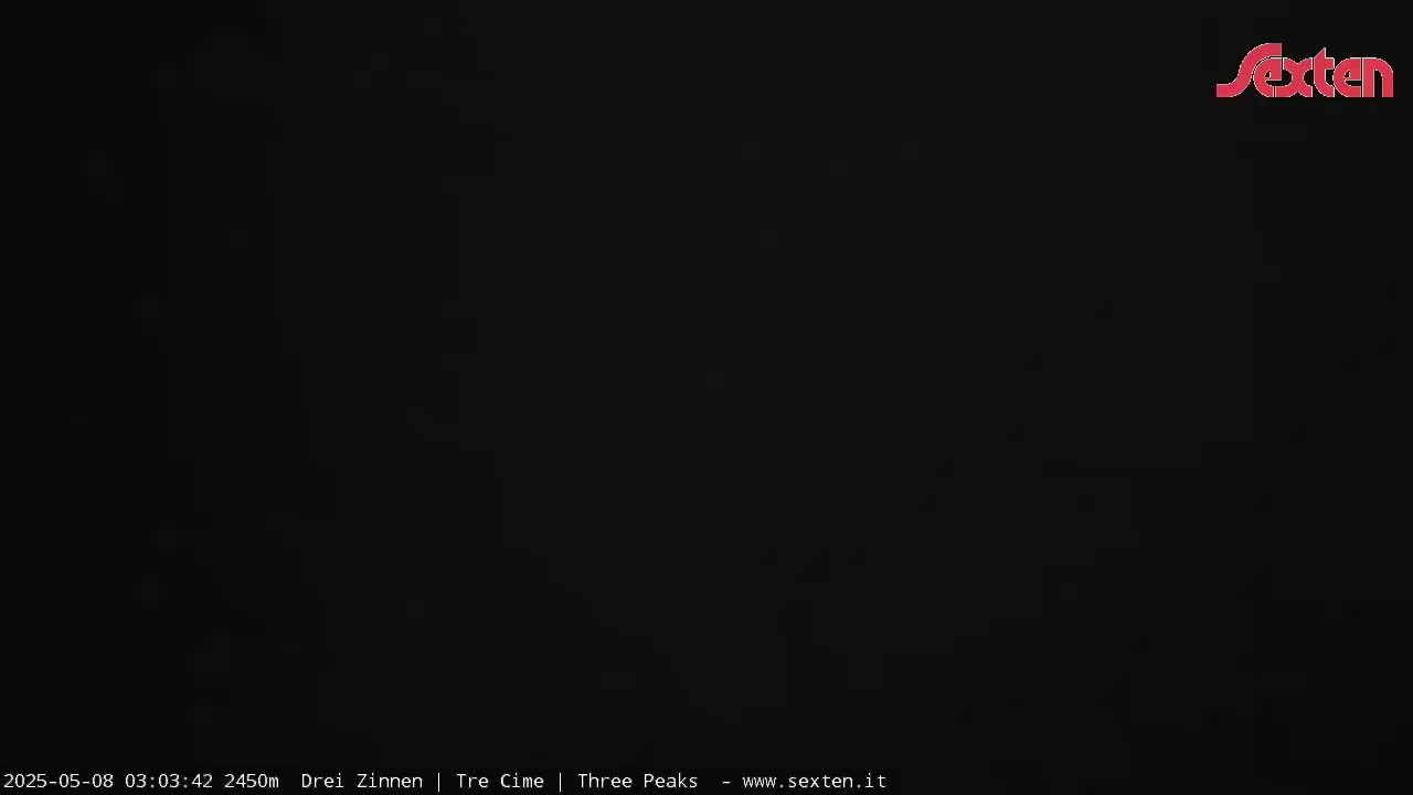 The image shows a completely dark scene at night.