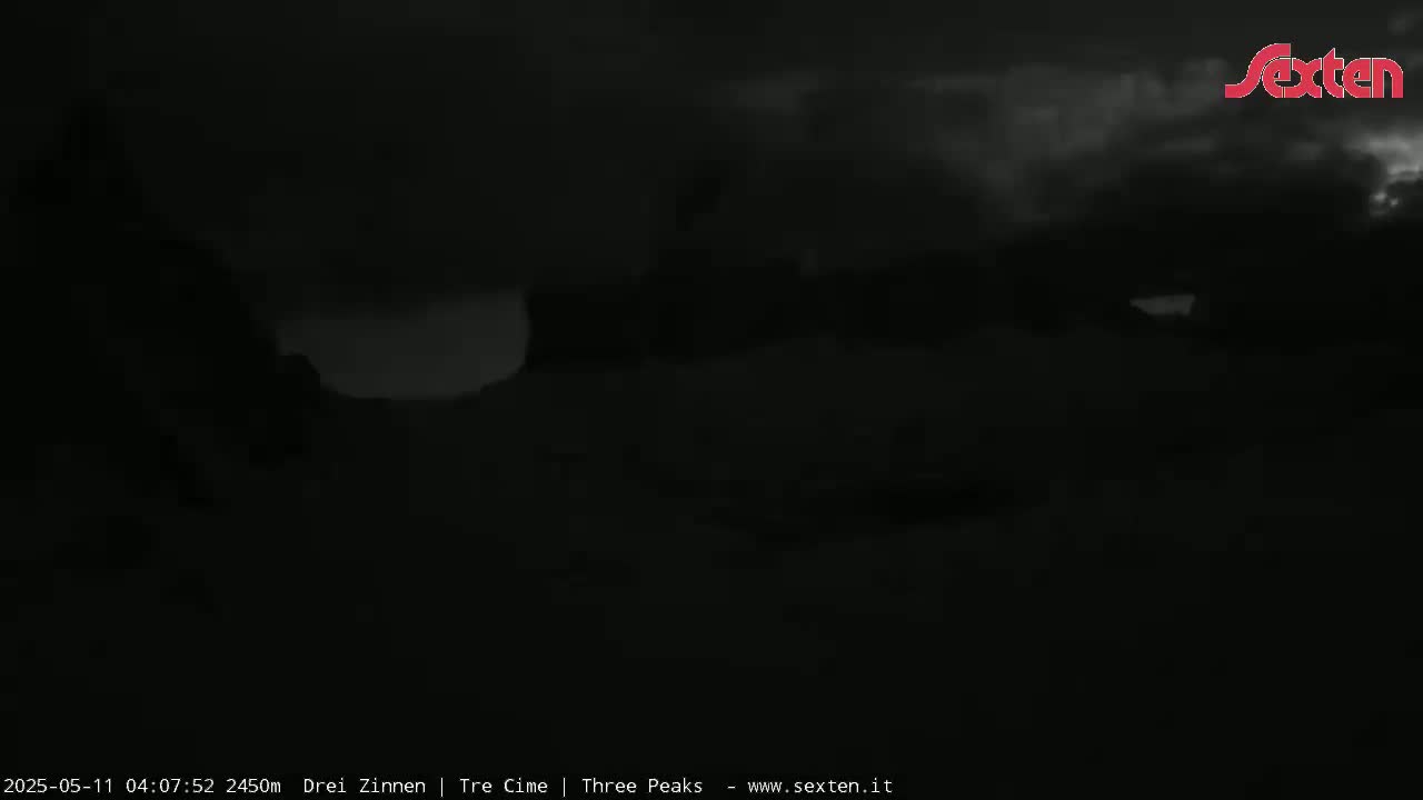 A dark, nighttime landscape is visible under a cloudy sky.