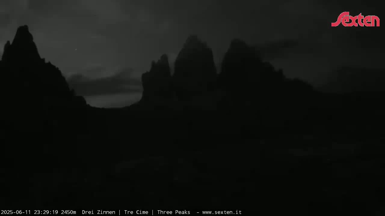 3 Zinnen Dolomites ,Tre Cime di Lavaredo (Three Peaks of Lavaredo) Live Cam - Belluno, Veneto, Italy
