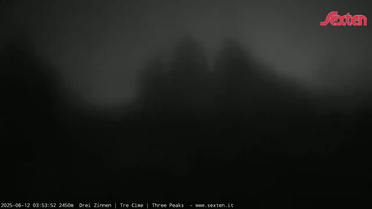 3 Zinnen Dolomites ,Tre Cime di Lavaredo (Three Peaks of Lavaredo) Live Cam - Belluno, Veneto, Italy